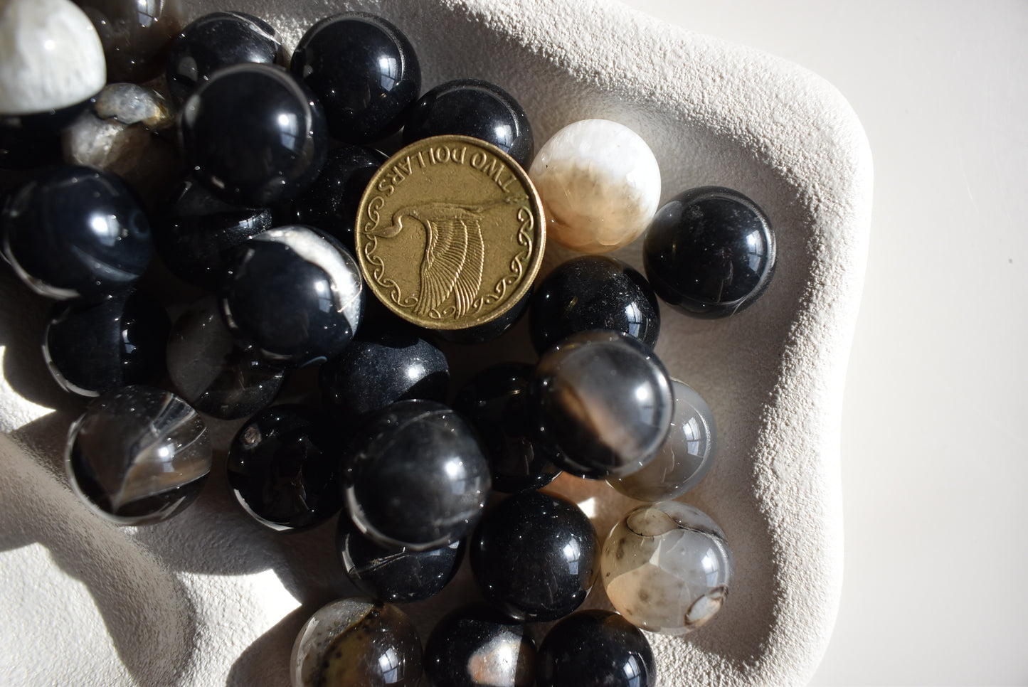 Baby black Agate sphere 20mm
