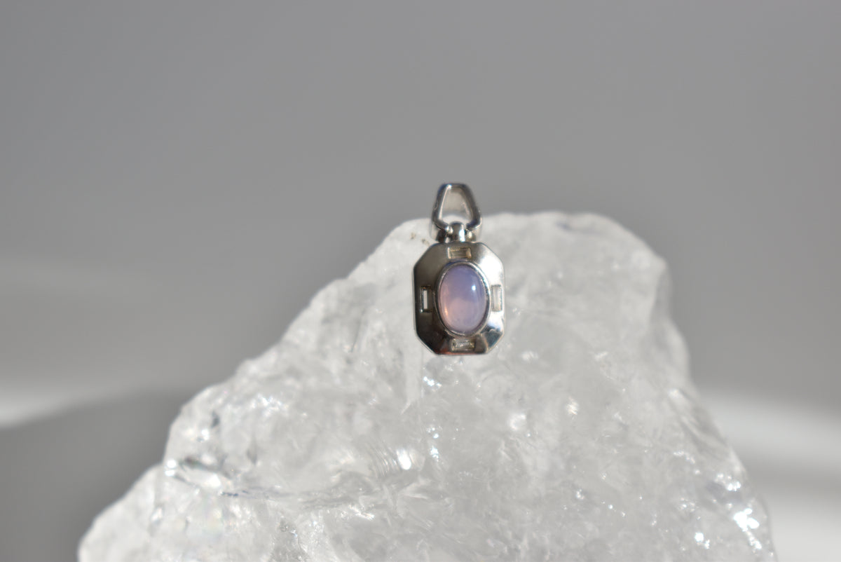 Lavender Moon Quartz Sliver small Pendent