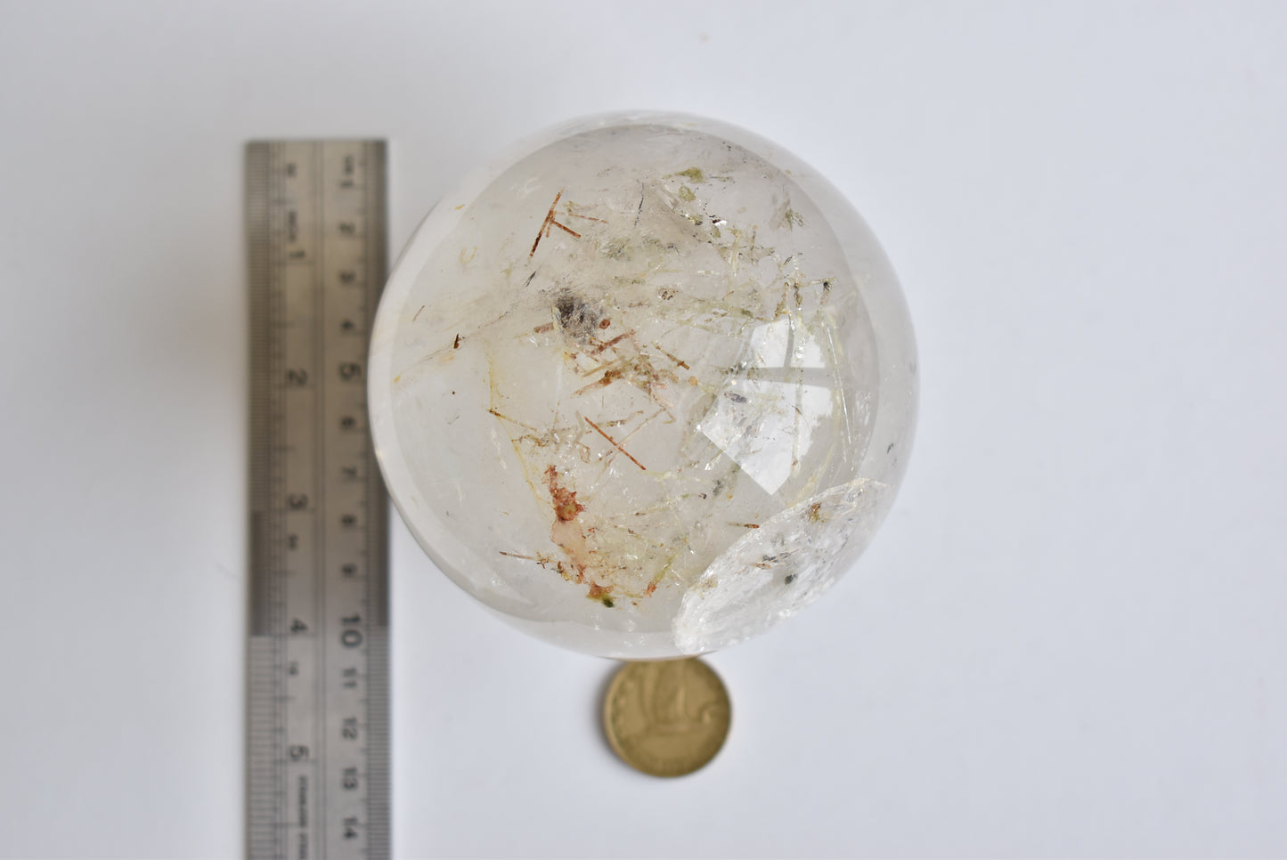 Large Rutilated Quartz Sphere 1.35kg