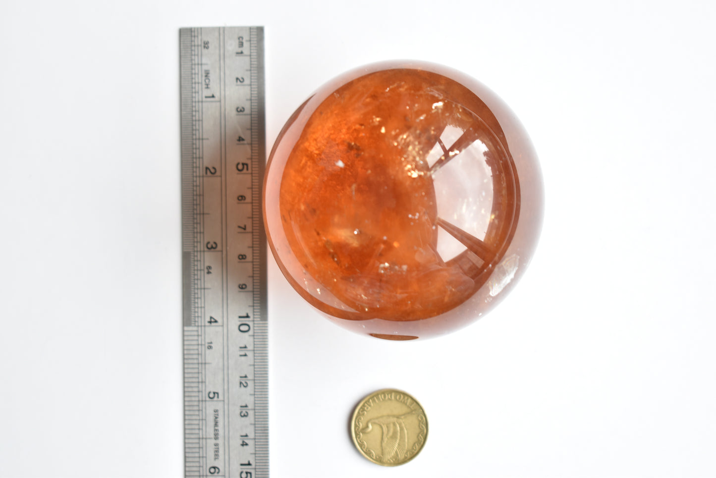 HG Optical Honey Calcite Sphere 927g (video)