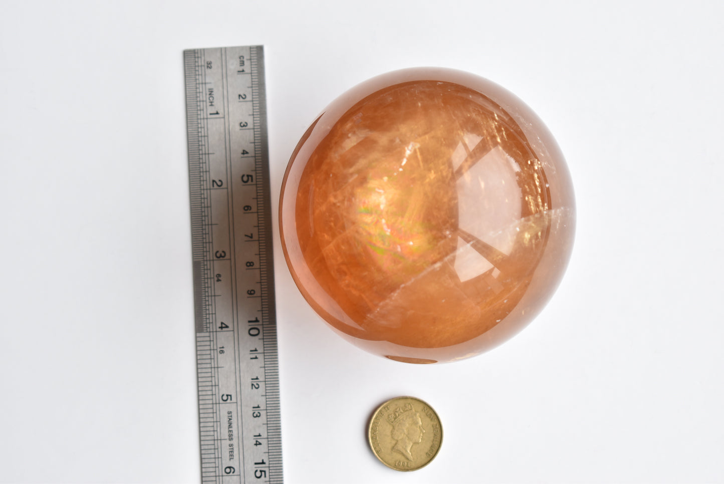 HG Optical Honey Calcite Sphere 1.3kg (video)
