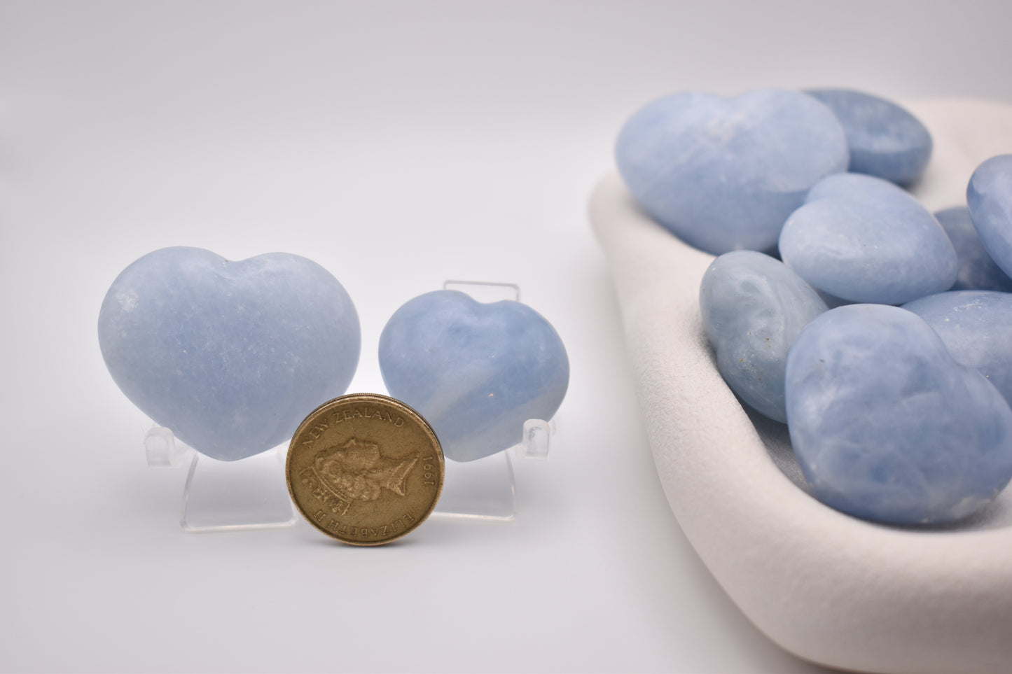 Blue Calcite Hearts