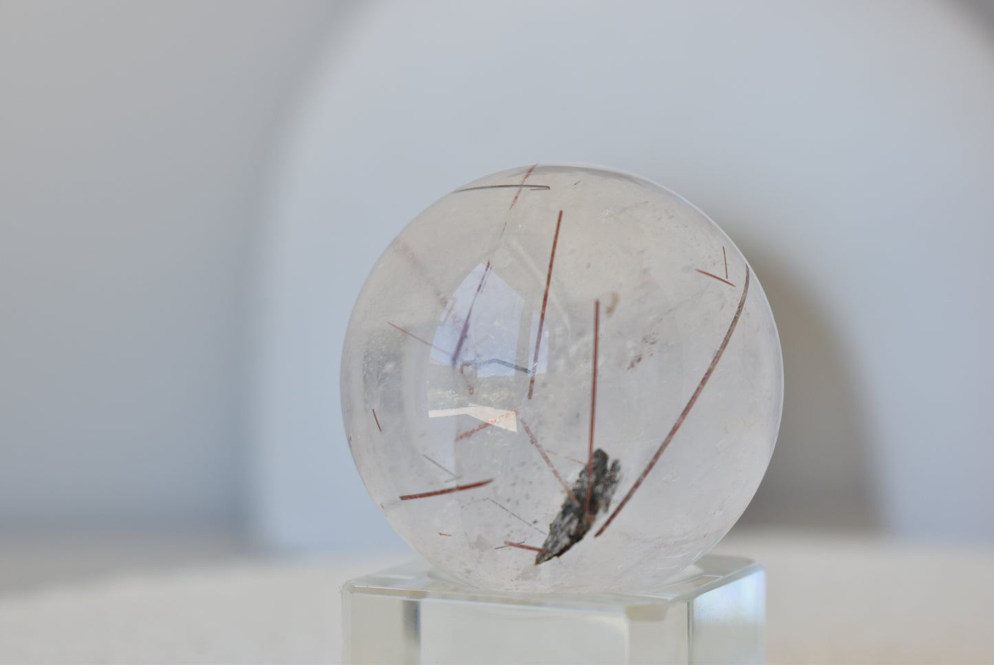 HG Copper Rutile Quartz Sphere Mica flakes (full rainbow) #2 45mm
