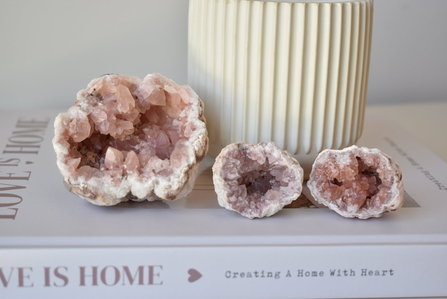 Pink amethyst crystal geode #1