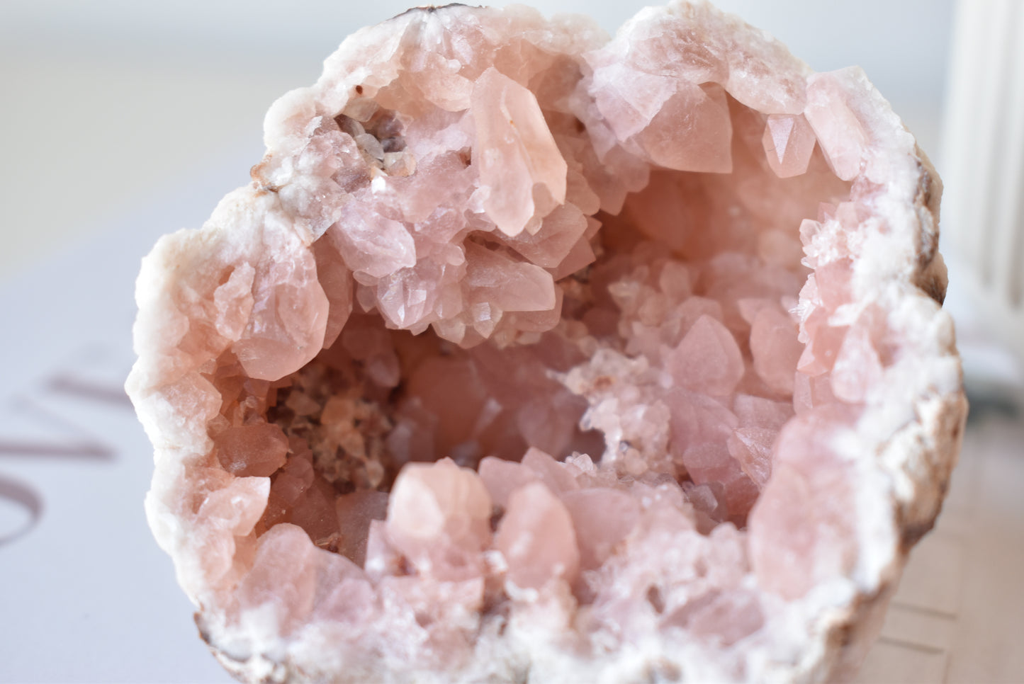 Pink amethyst crystal geode #1
