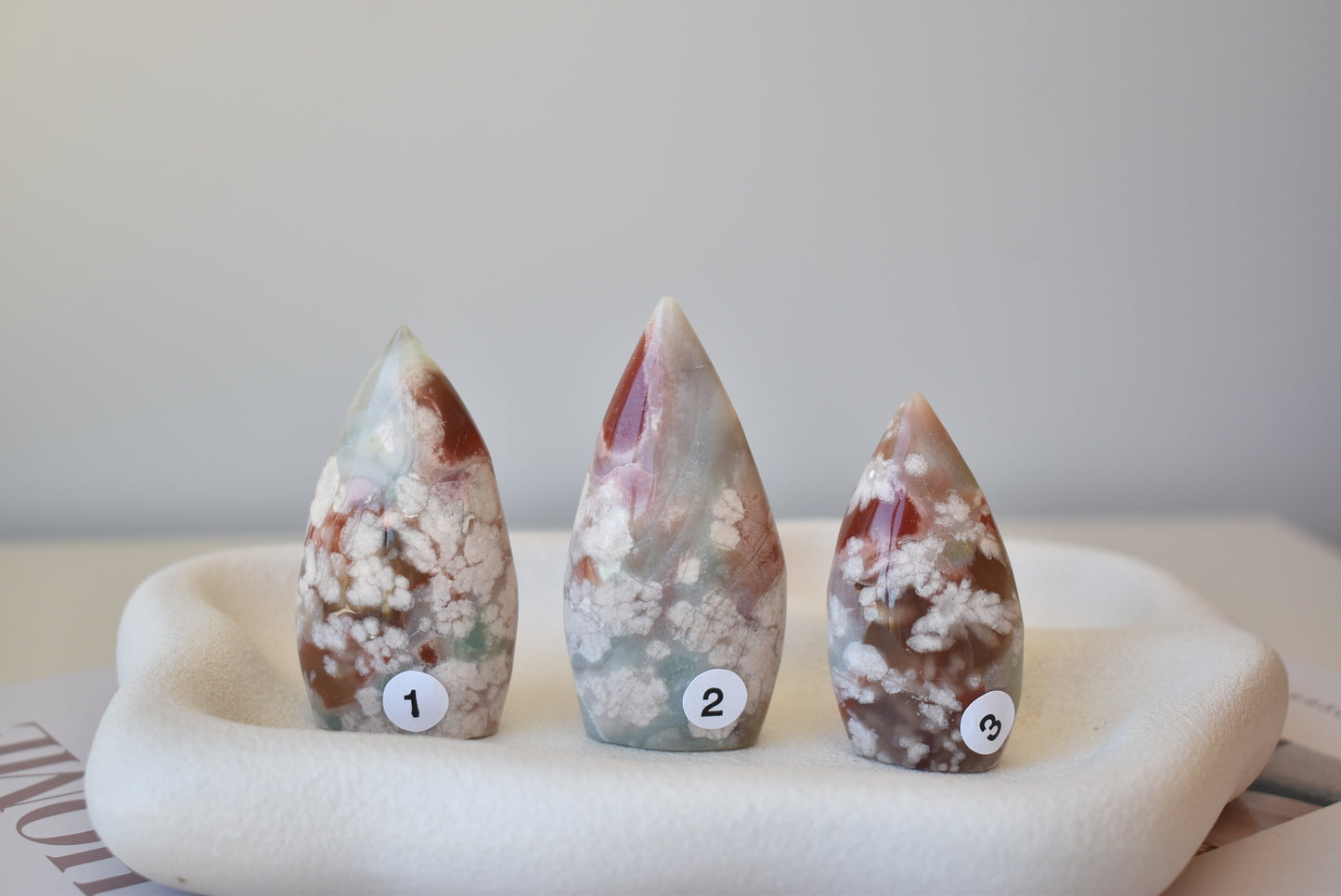 Red & Green Flower Agate Flame