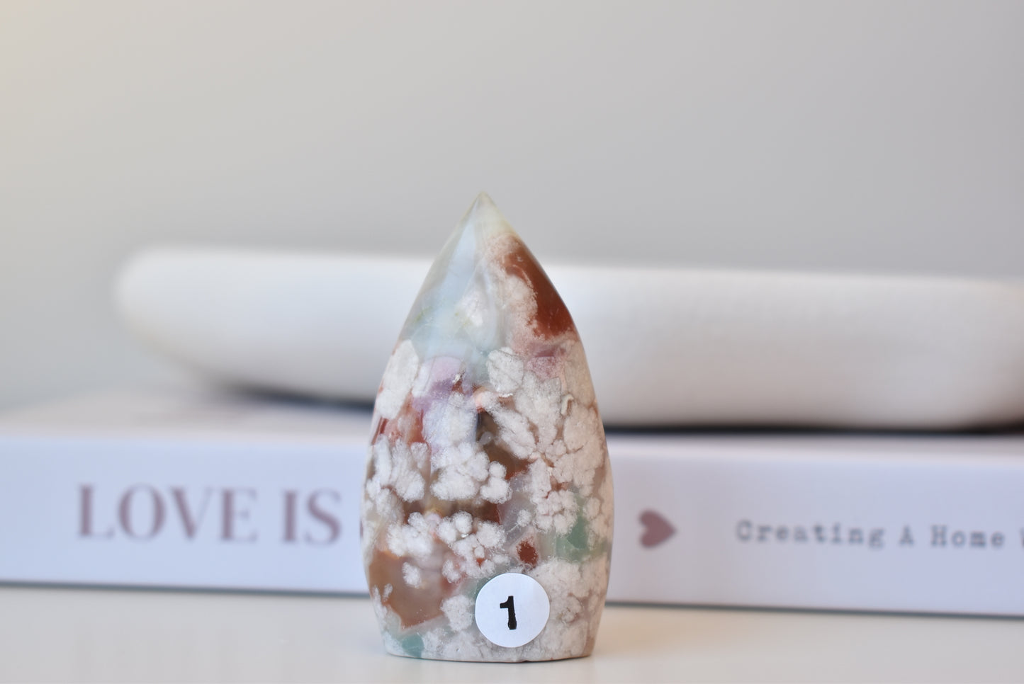 Red & Green Flower Agate Flame