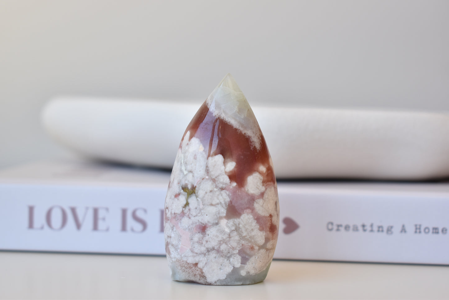 Red & Green Flower Agate Flame