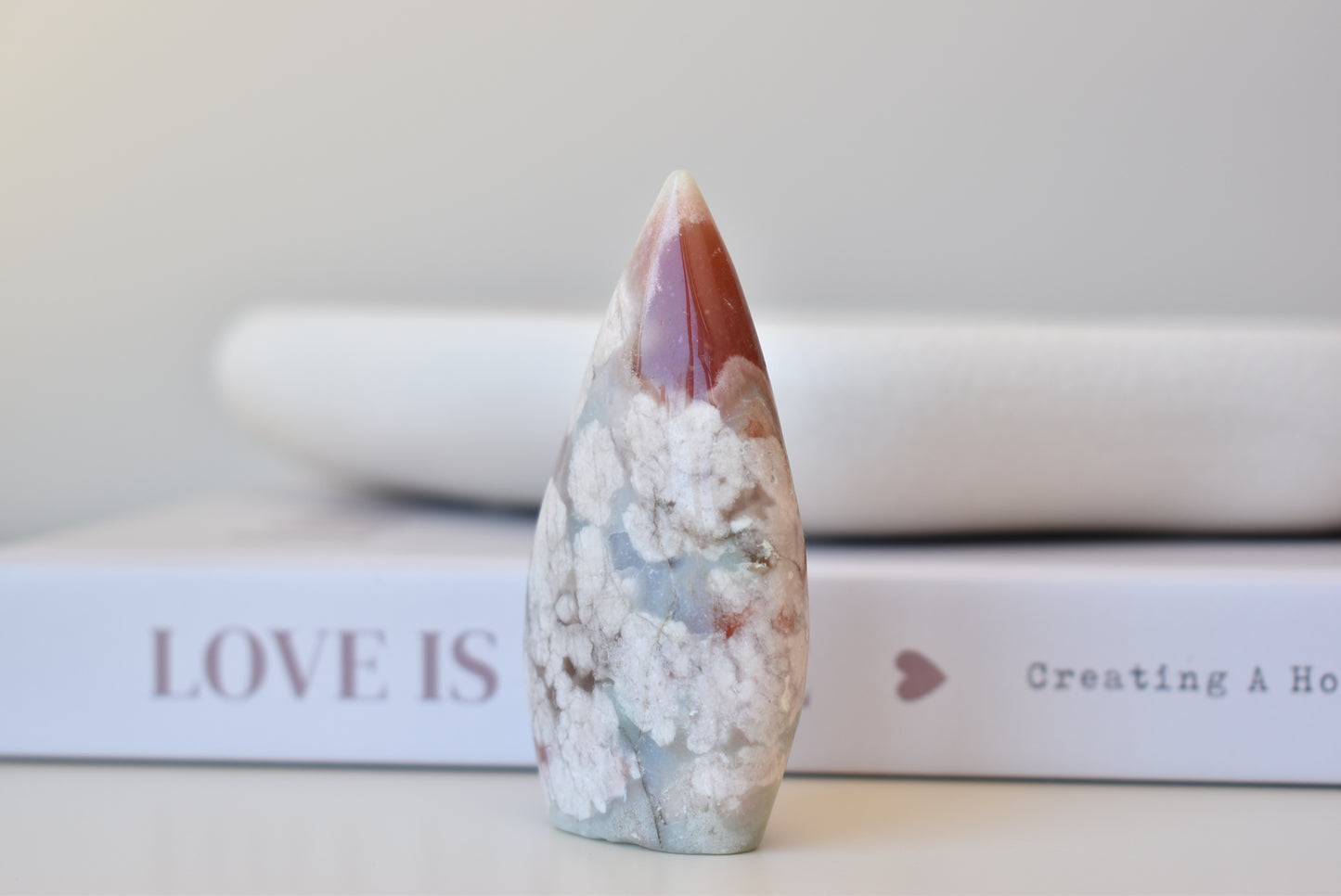 Red & Green Flower Agate Flame