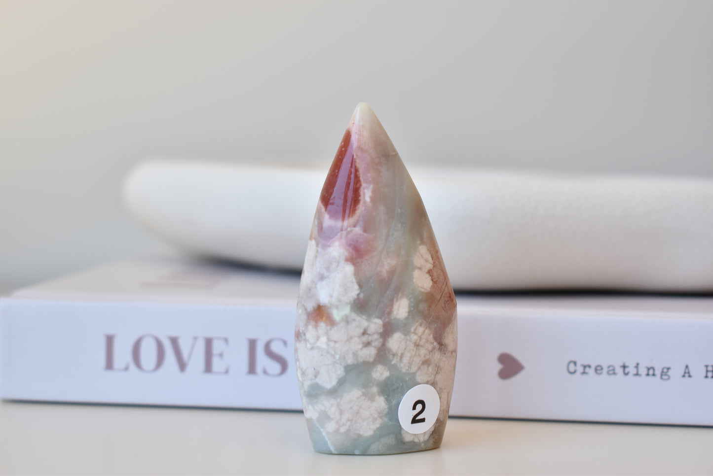 Red & Green Flower Agate Flame