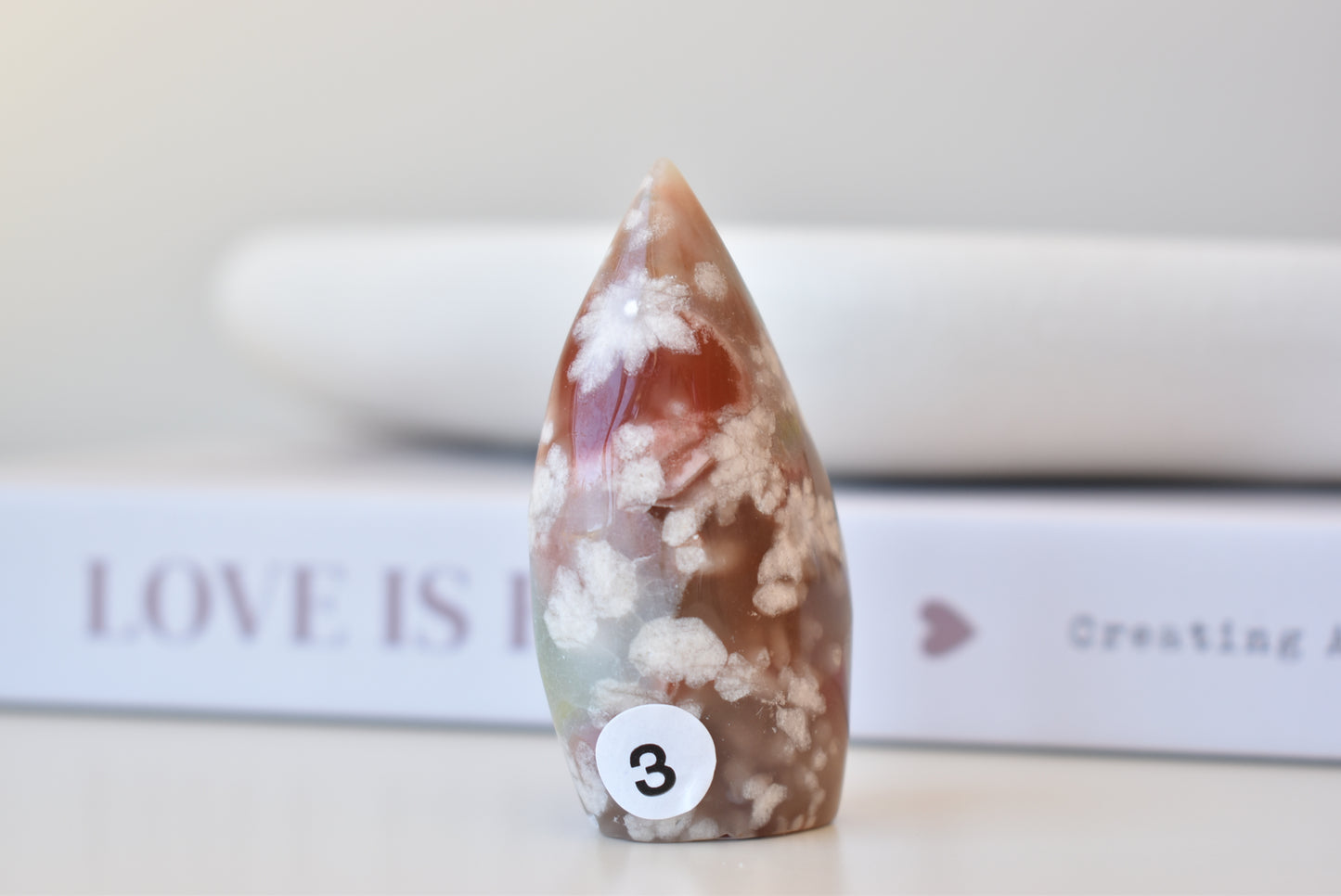 Red & Green Flower Agate Flame