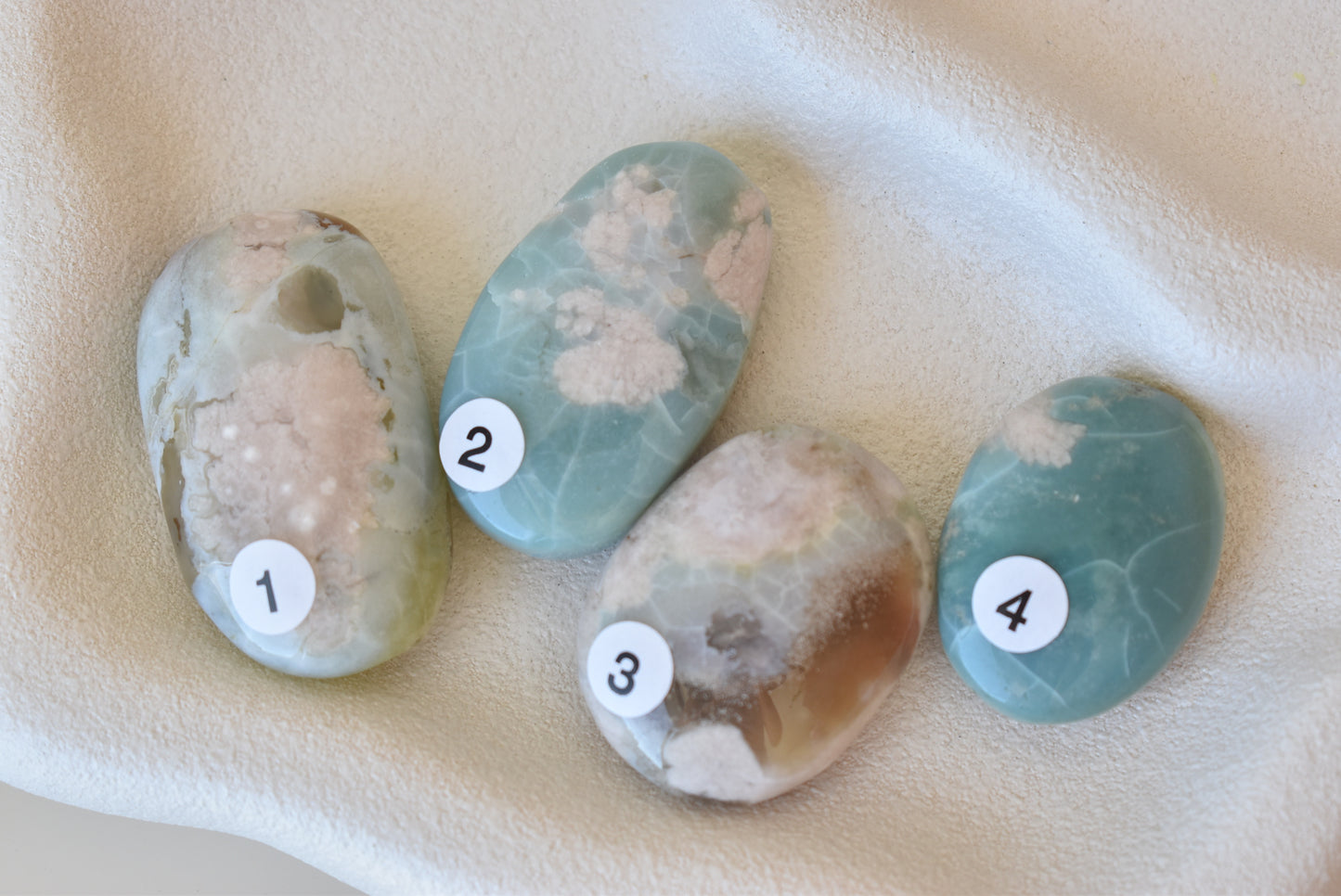 Green Flower Agate Palmstone