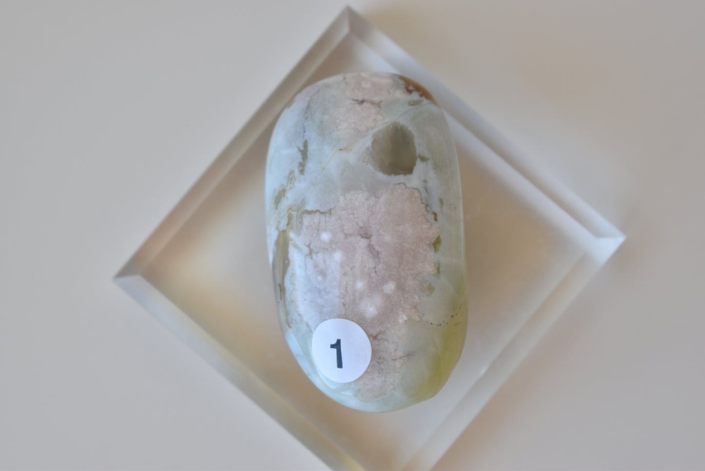 Green Flower Agate Palmstone