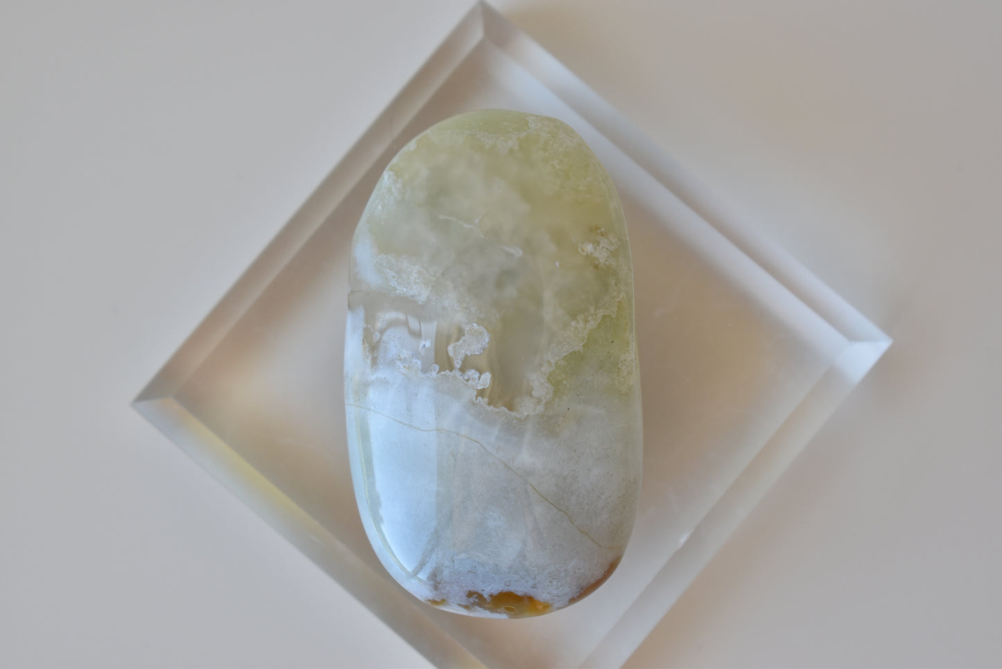 Green Flower Agate Palmstone