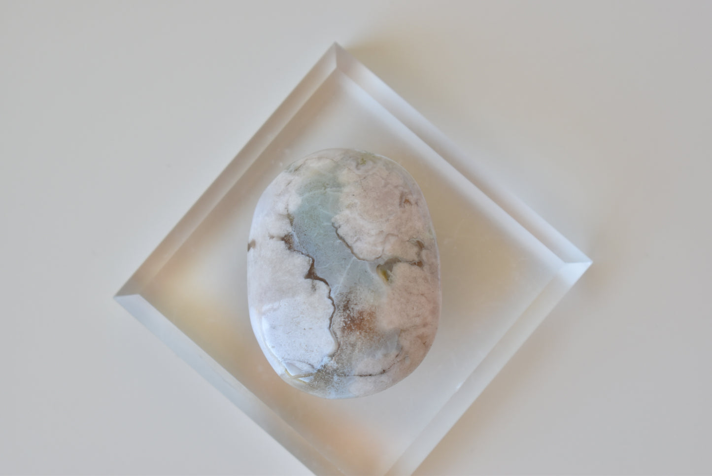 Green Flower Agate Palmstone