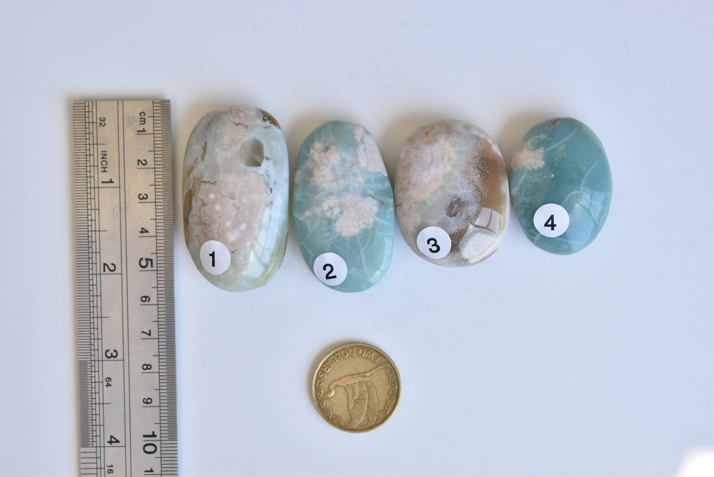Green Flower Agate Palmstone
