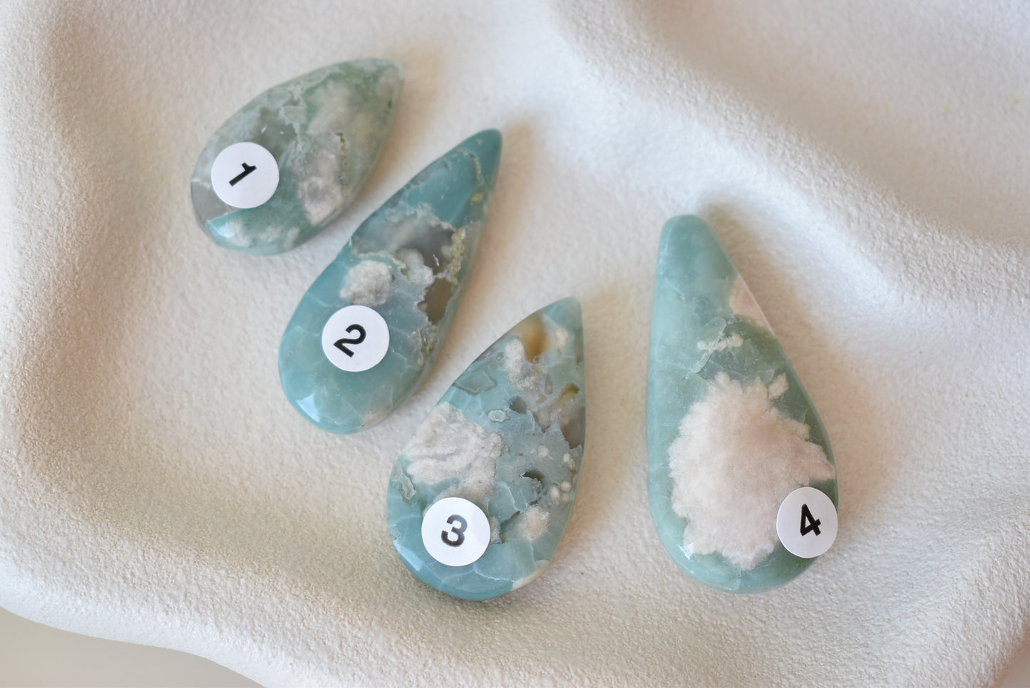 Green Flower Agate (drop shape)