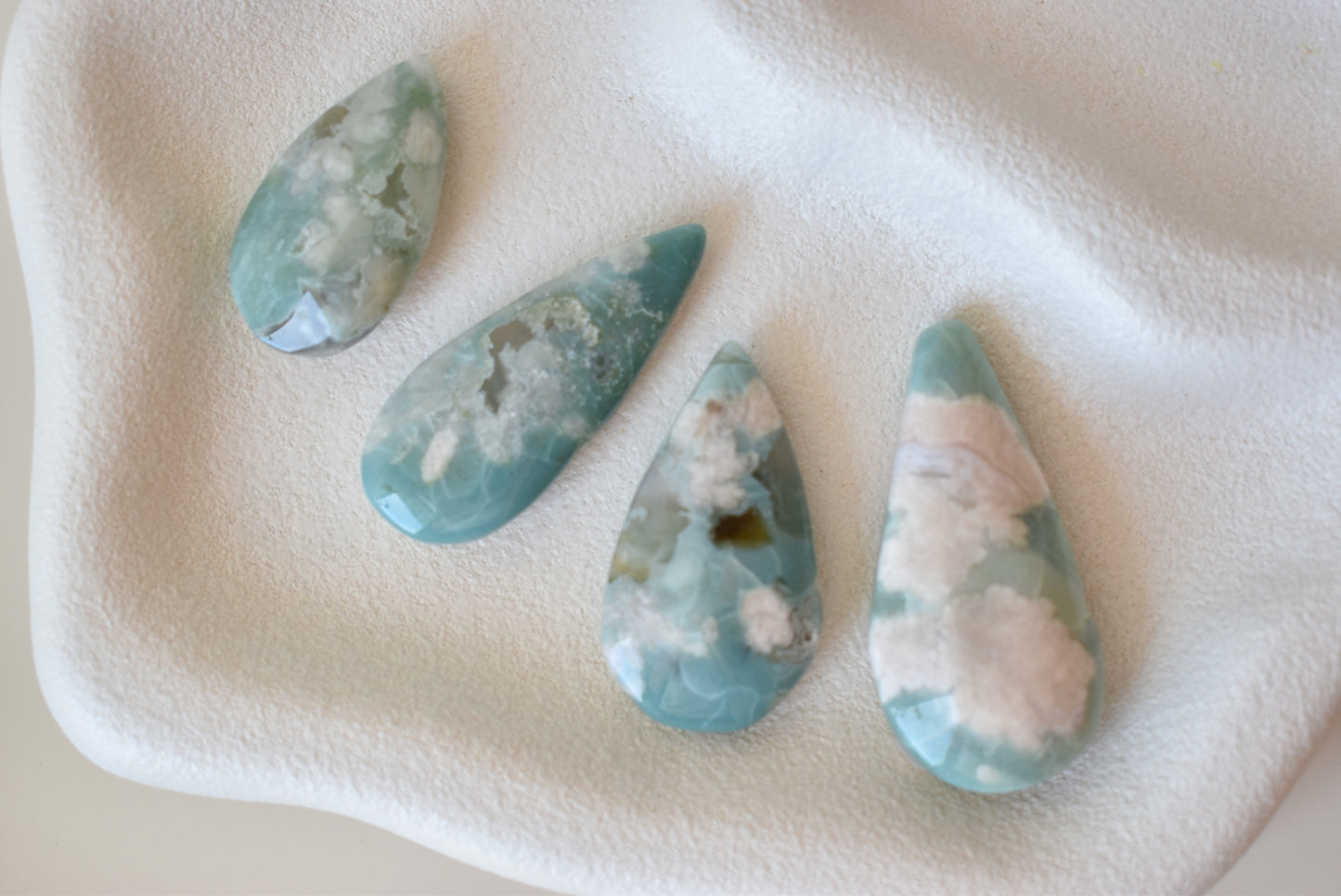Green Flower Agate (drop shape)