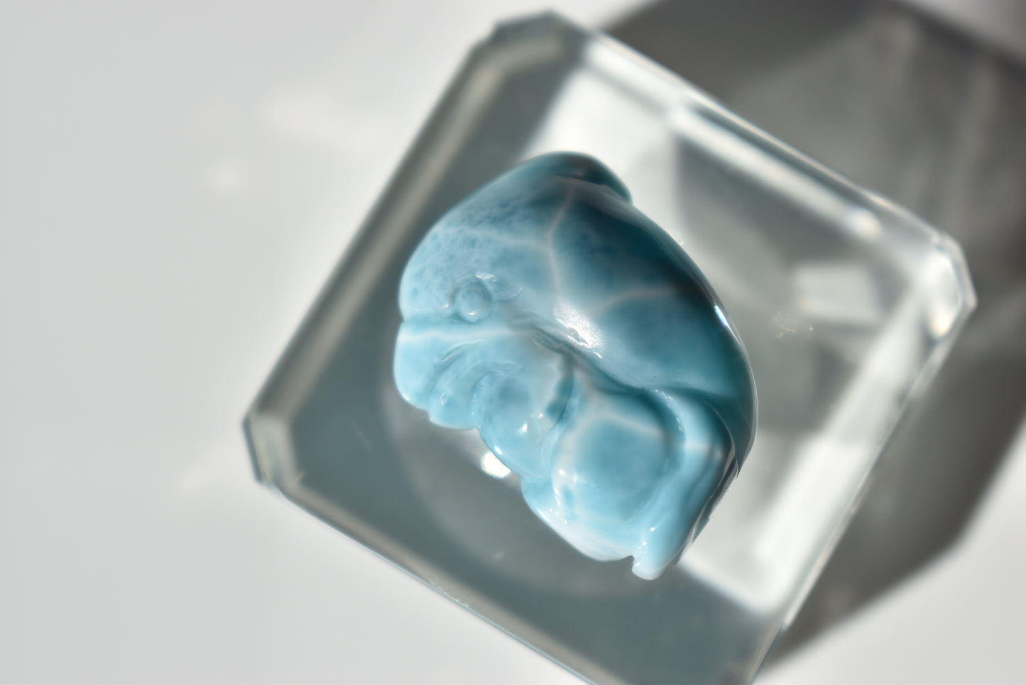 HG Larimar Dolphin Carving
