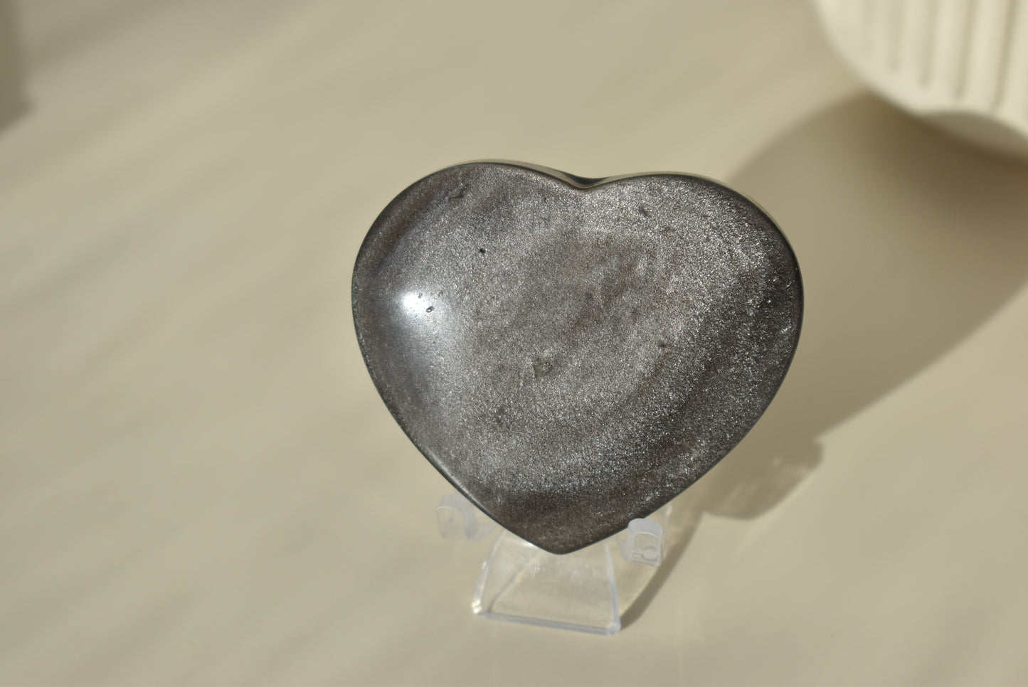 Silver Obsidian Heart