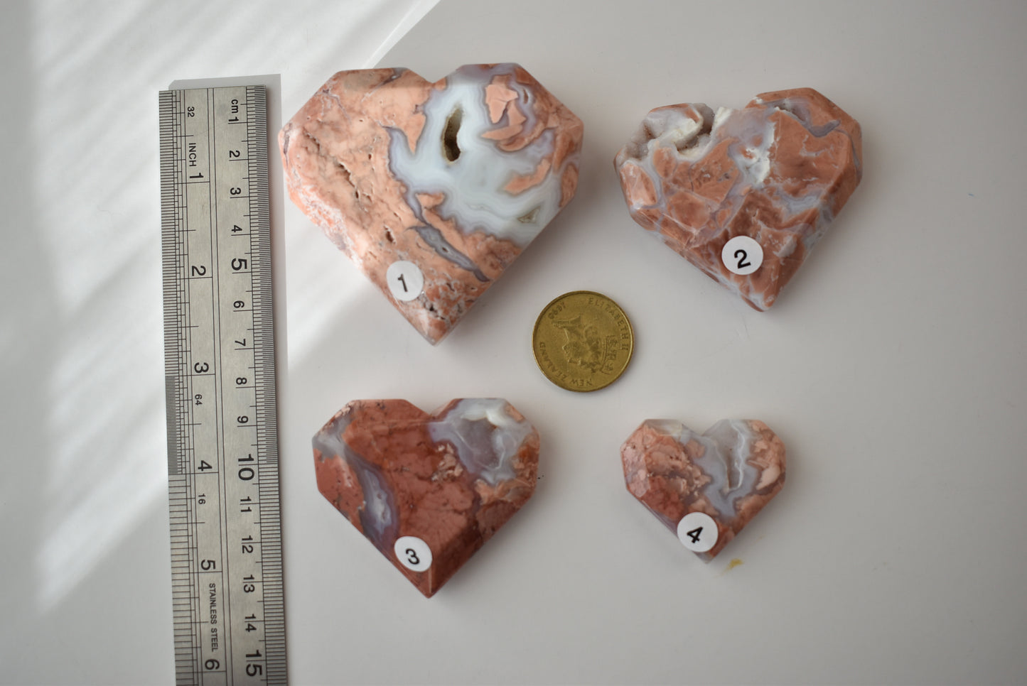 Cotton Candy Pink Agate Heart with Druzy