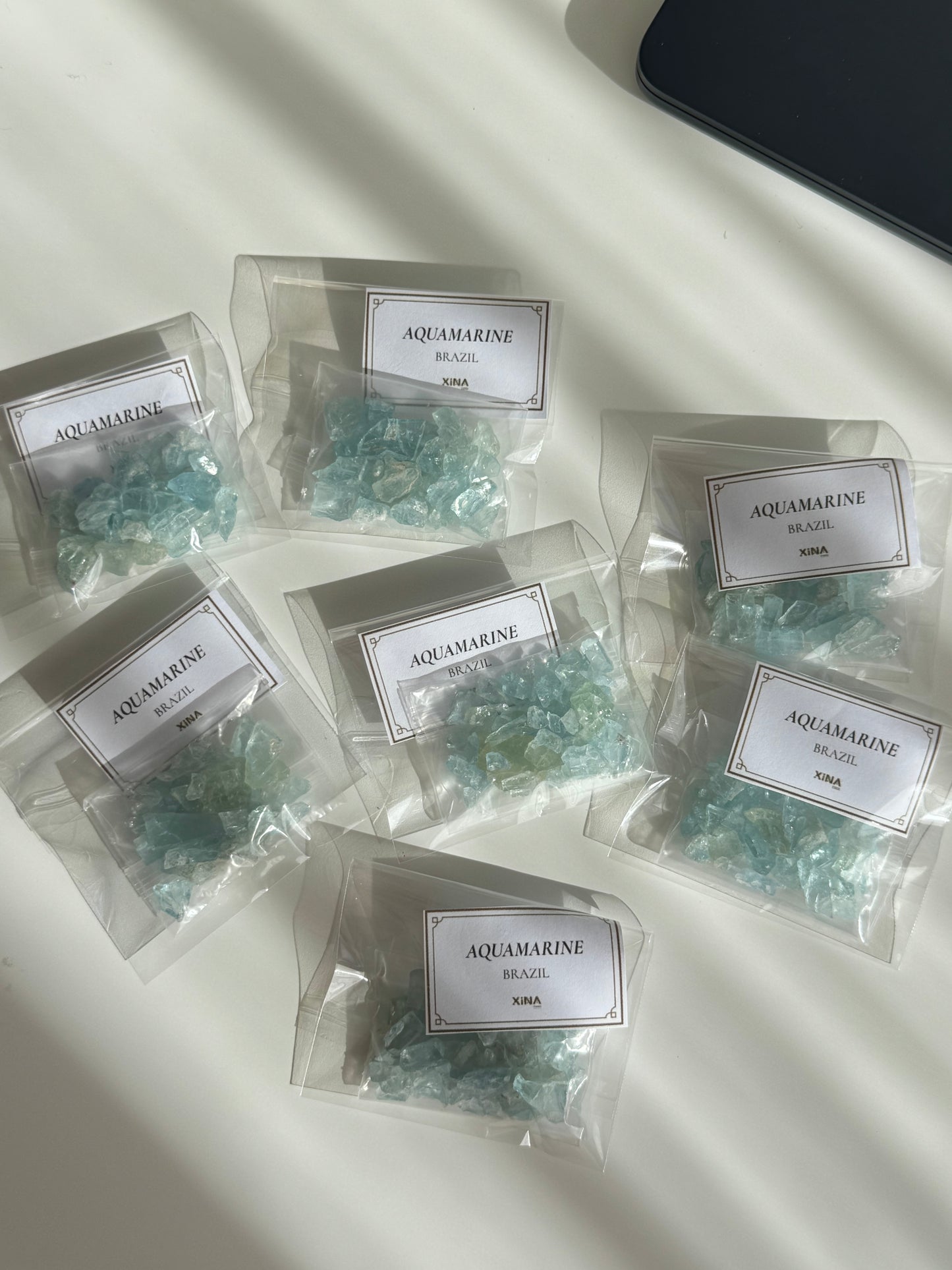 Aquamarine raw chips 10g/bag