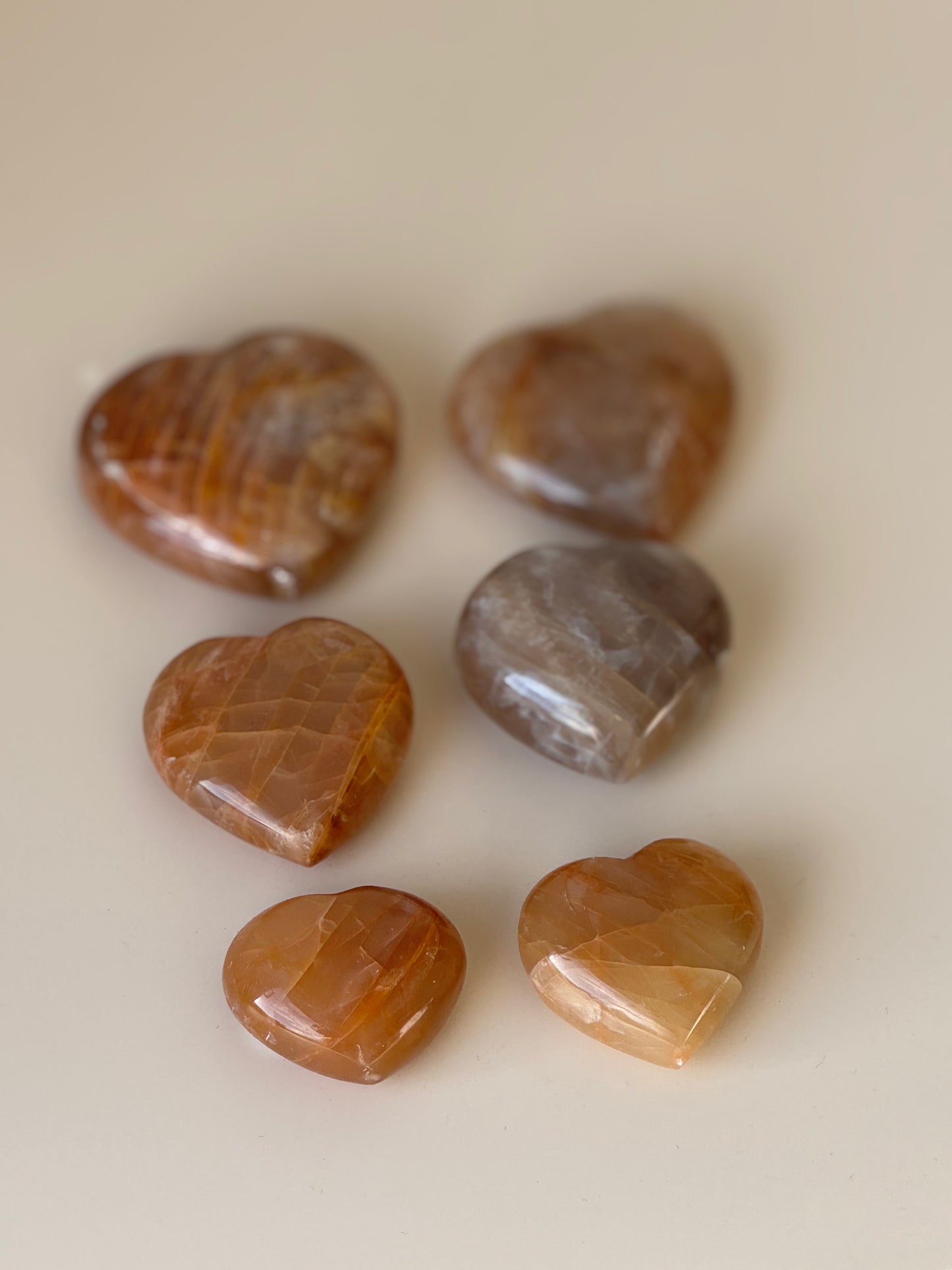 Peach Moonstone Heart