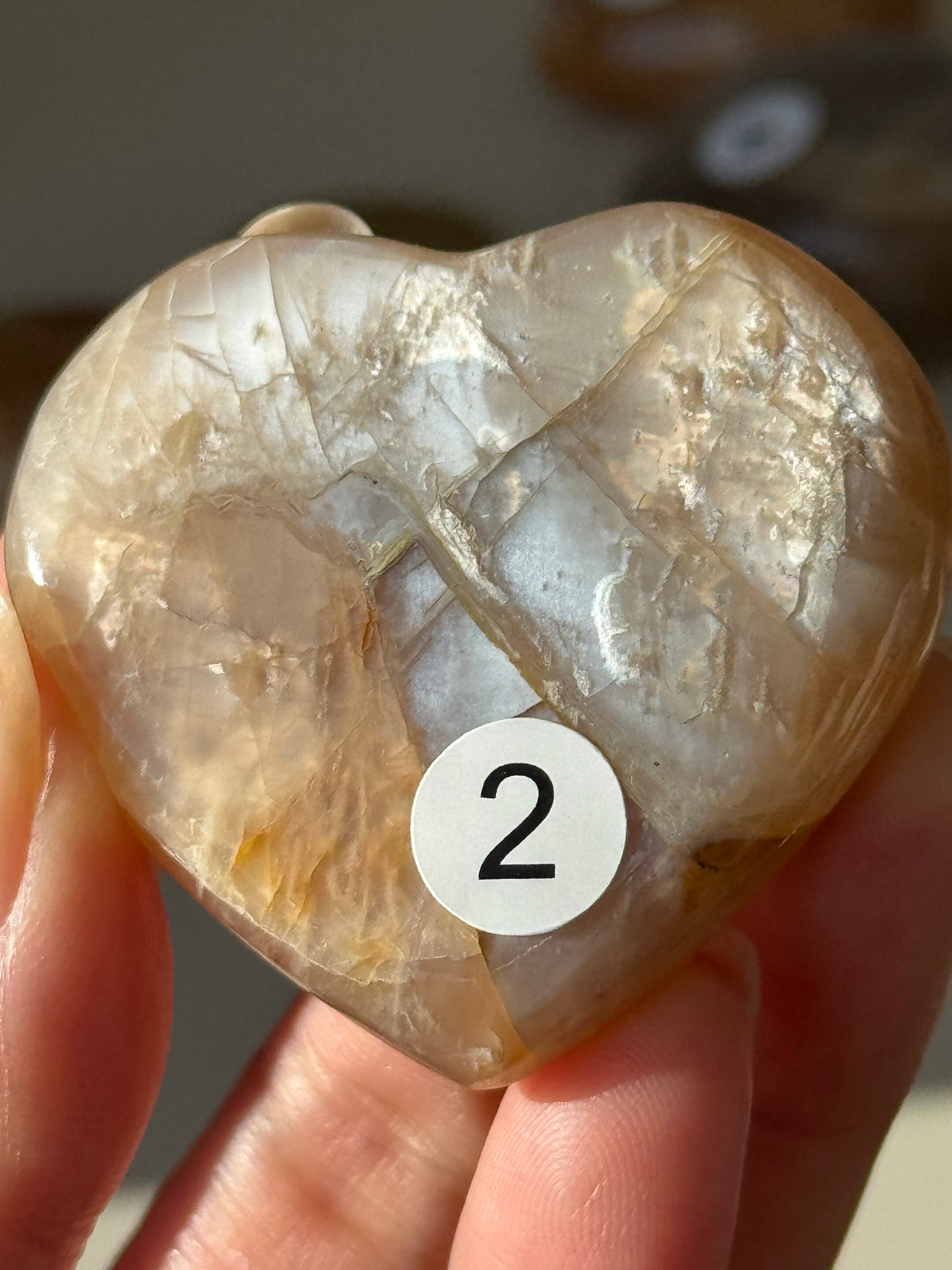 Peach Moonstone Heart