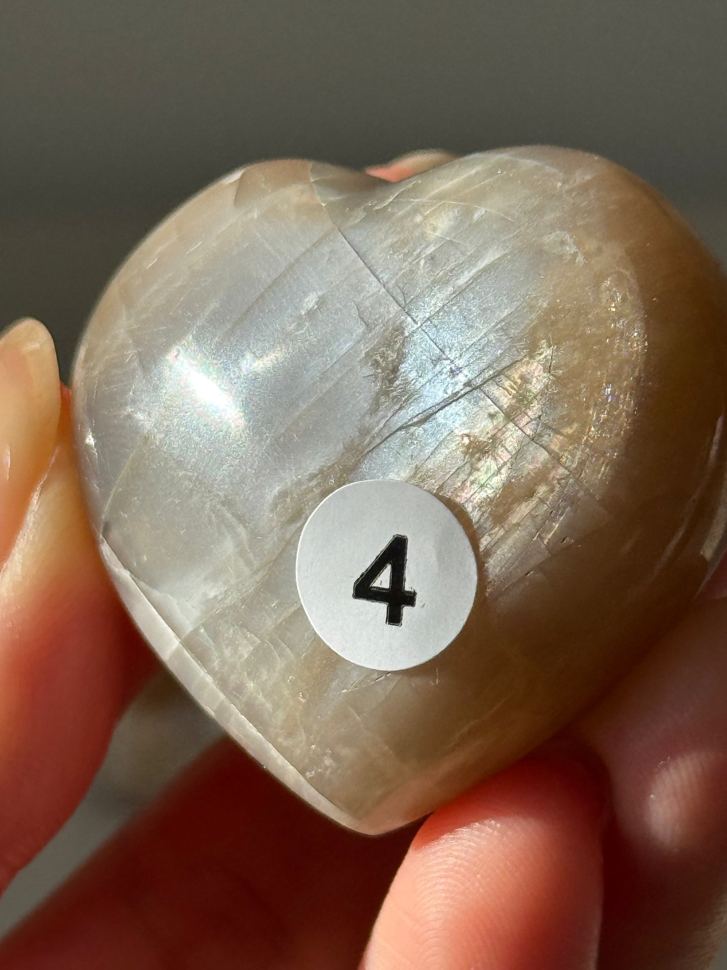 Peach Moonstone Heart