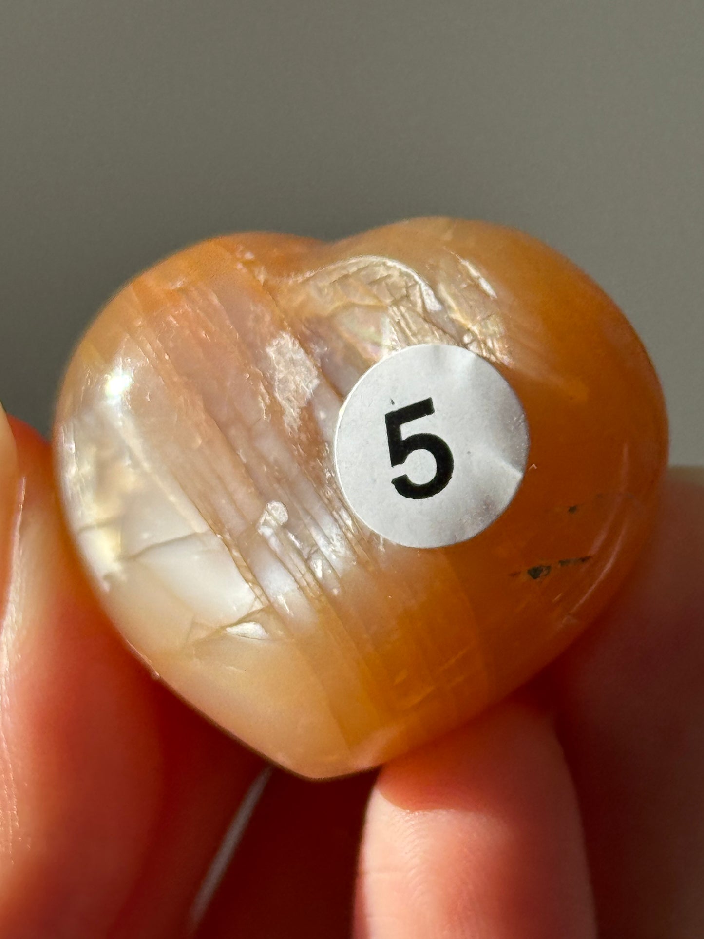 Peach Moonstone Heart
