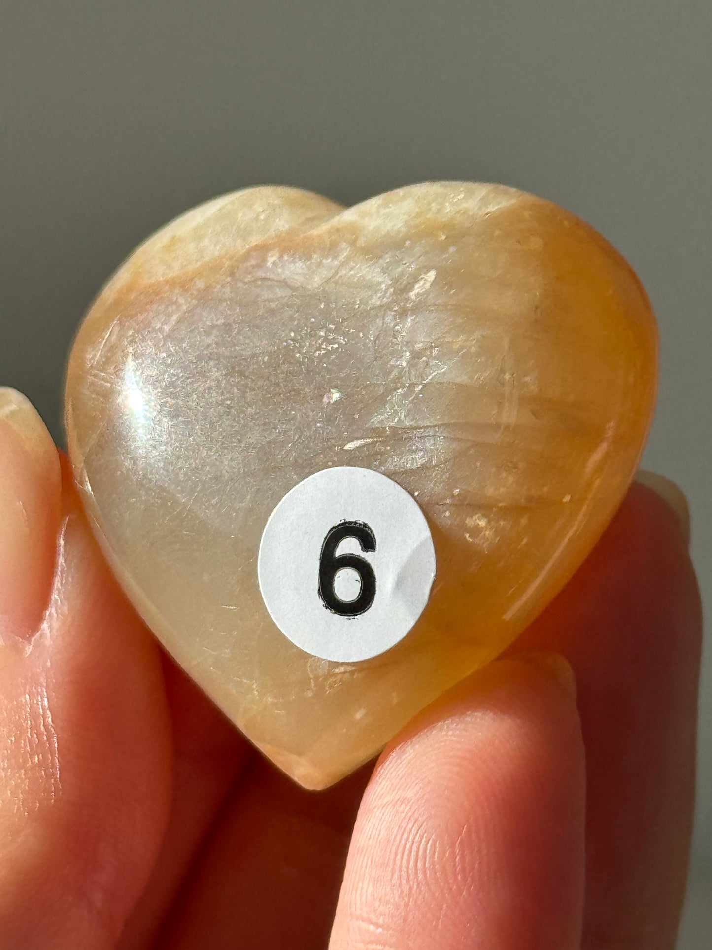Peach Moonstone Heart