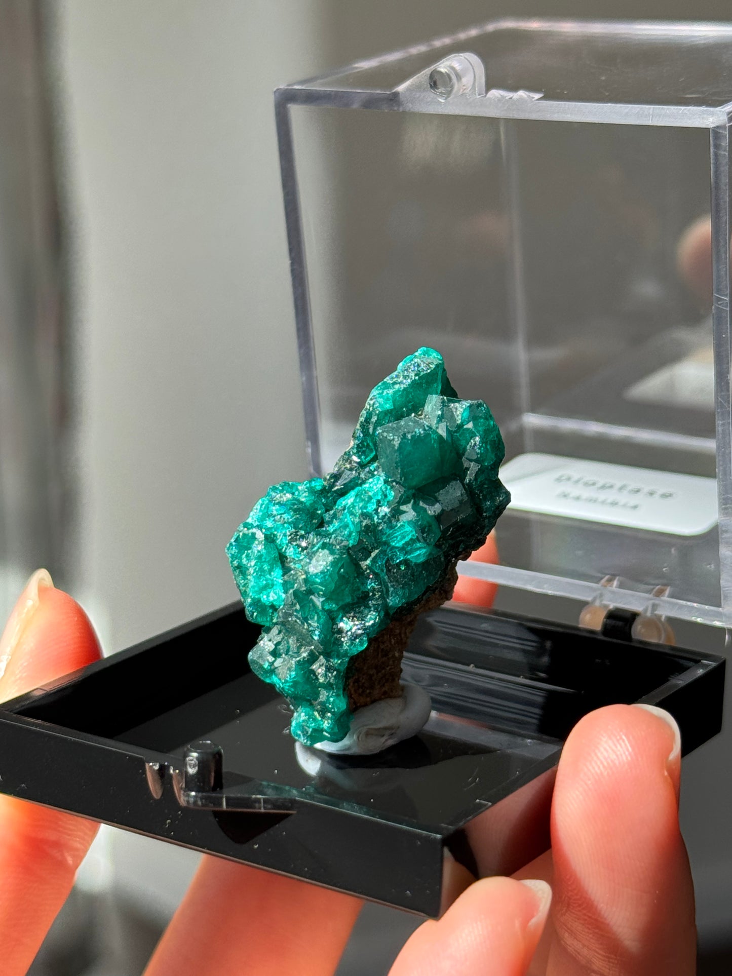 Dioptase 15.36g Specimen box