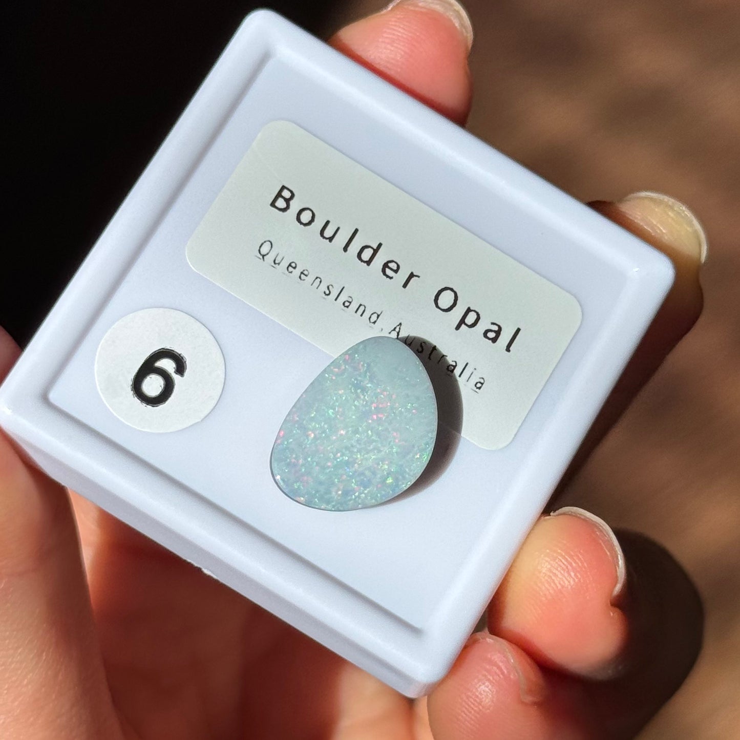 Australian Boulder Opal 0.7g Specimen box #6