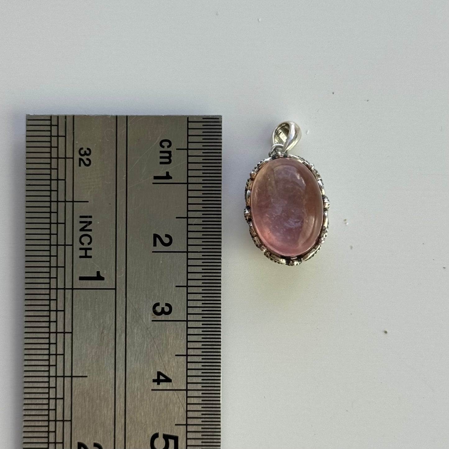 Pink Lepidolite Sterling Sliver Pendent