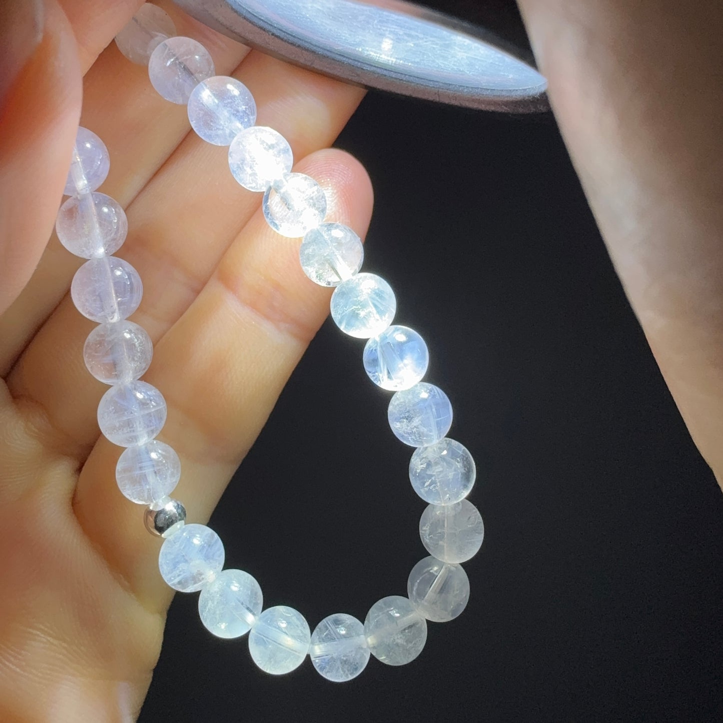 Blue Angel Feather Phantom Quartz Bracelet 6mm