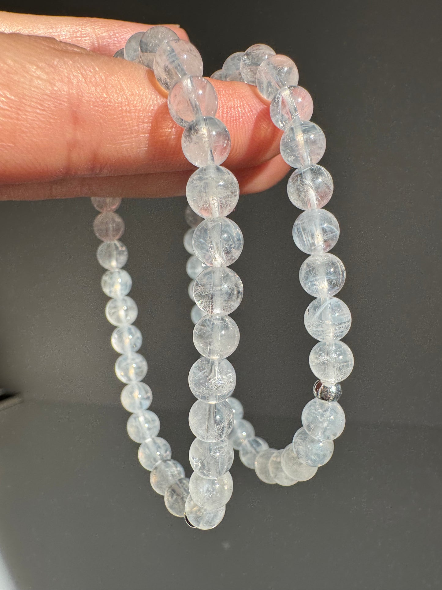 Blue Angel Feather Phantom Quartz Bracelet 6mm