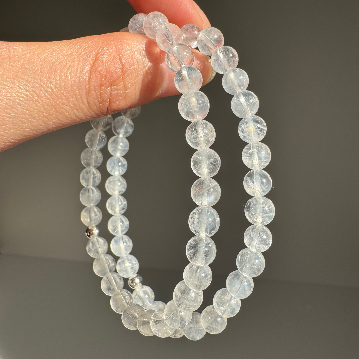Blue Angel Feather Phantom Quartz Bracelet 6mm