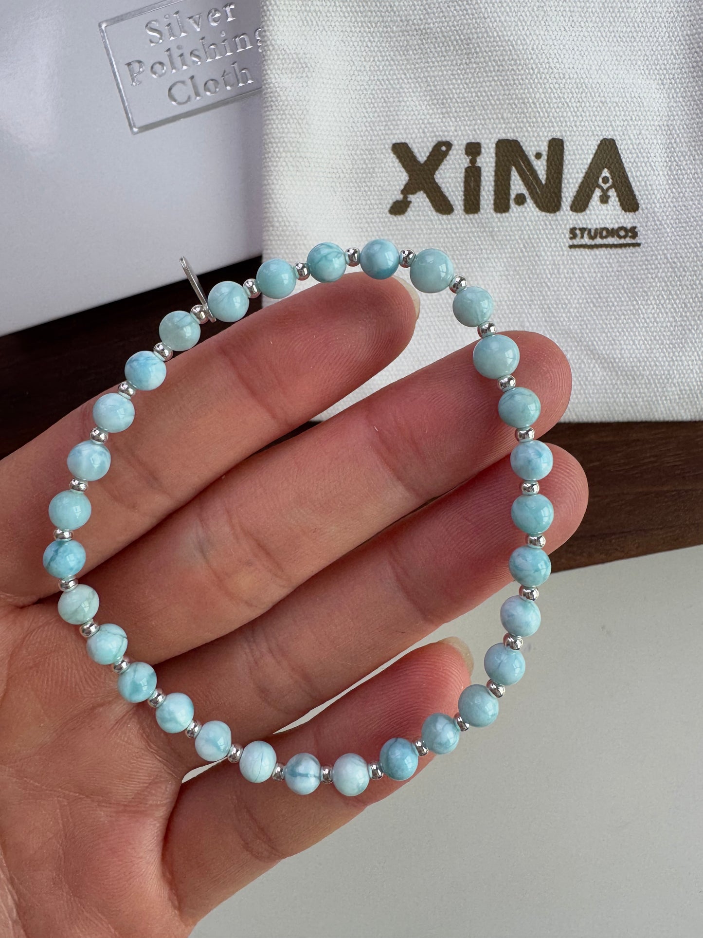 Larimar 4mm Bracele