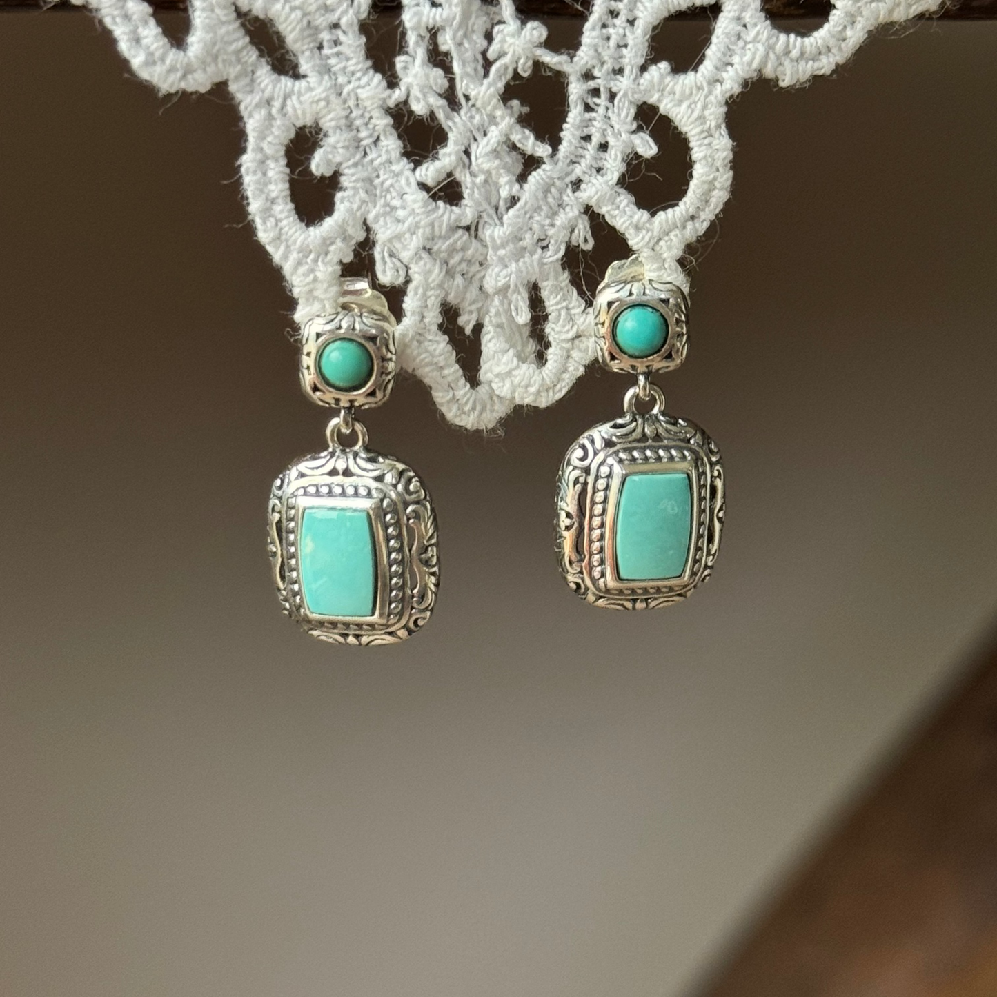 Turquoise Sterling Sliver Drop Earring