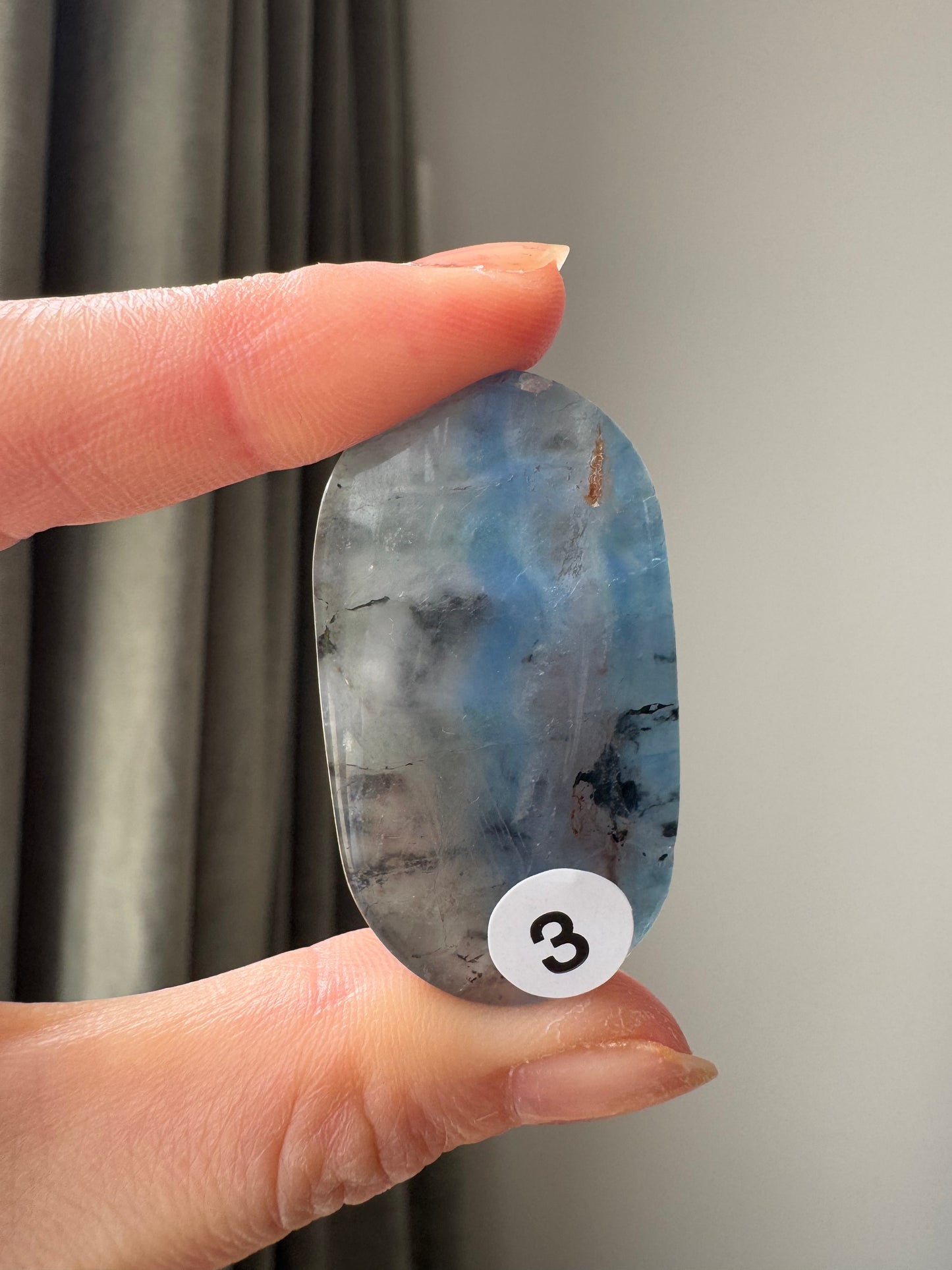 Blue Fluorite Palm Stone |Clarity