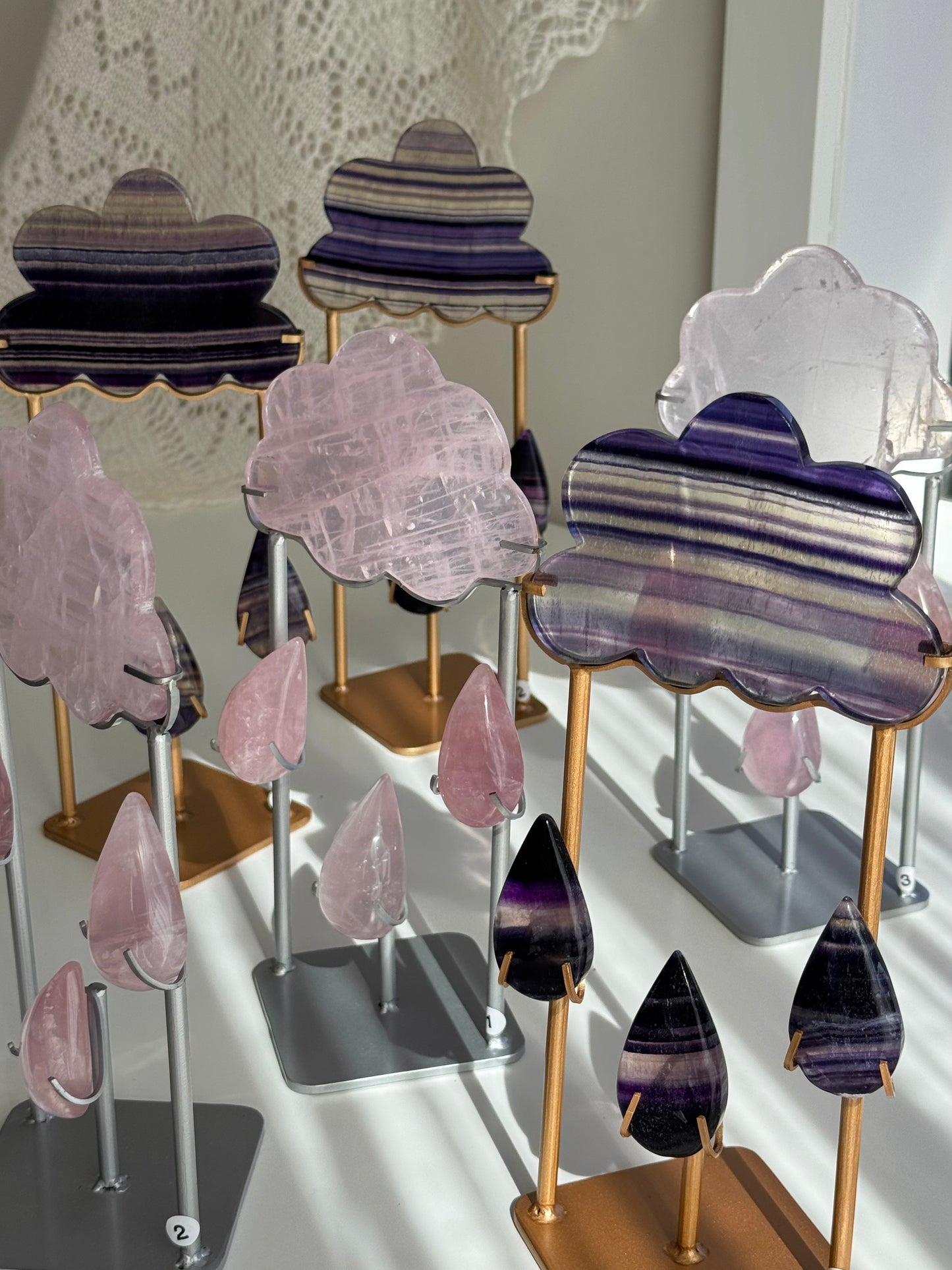 Fluorite Raindrop with Custom Stand #1