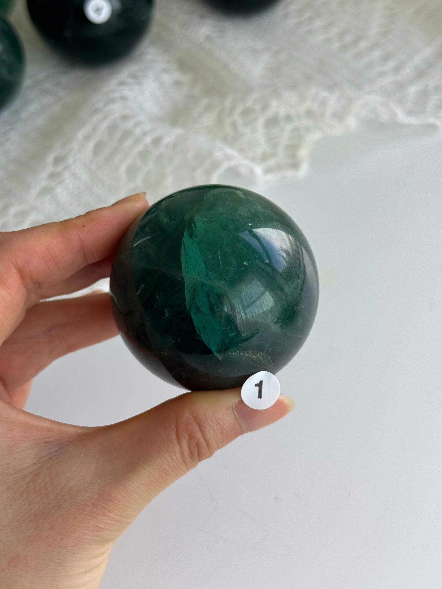 Blue Green Fluorite Sphere 5.5cm #1