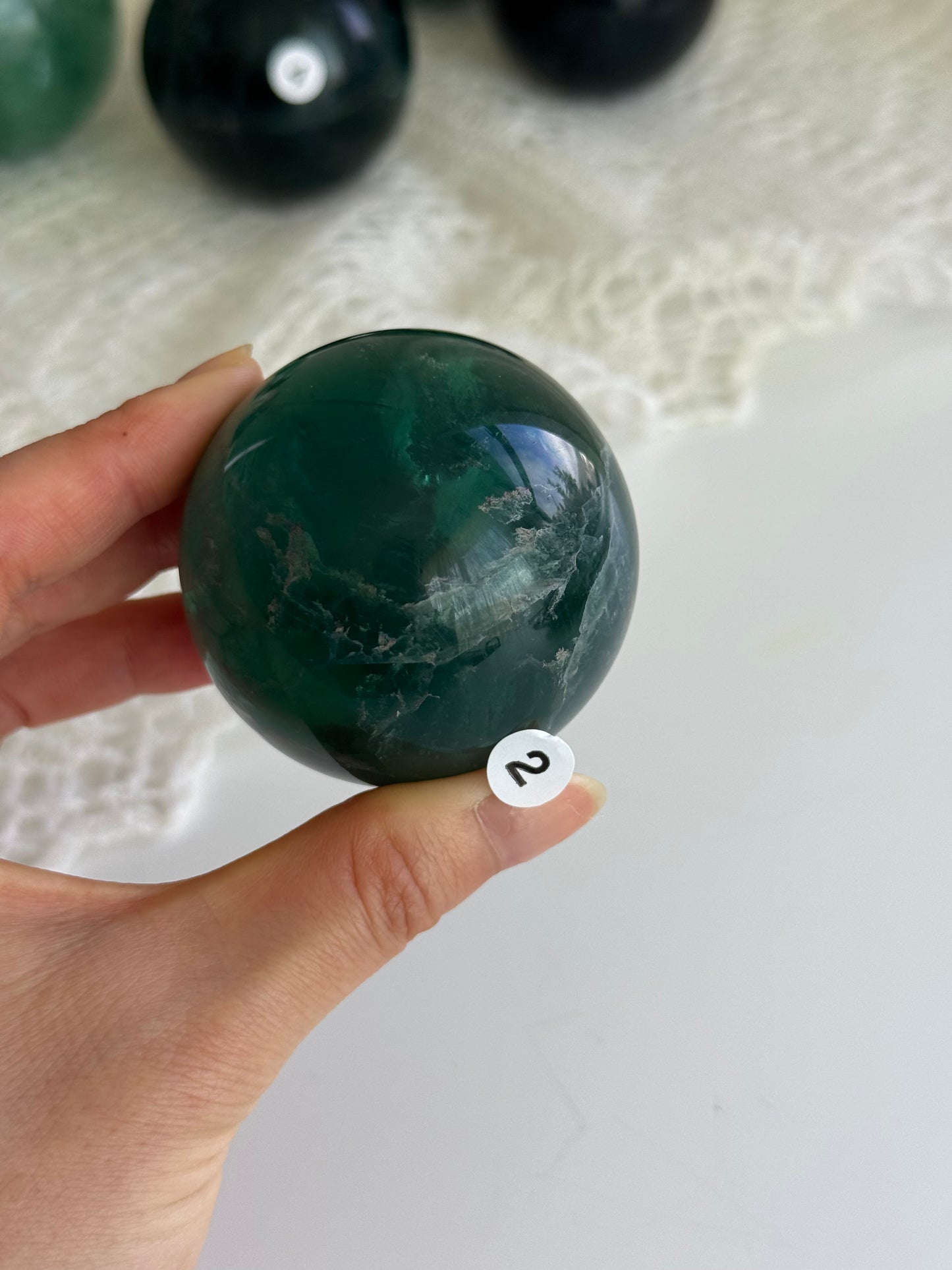 Blue Green Fluorite Sphere 5.5cm #2