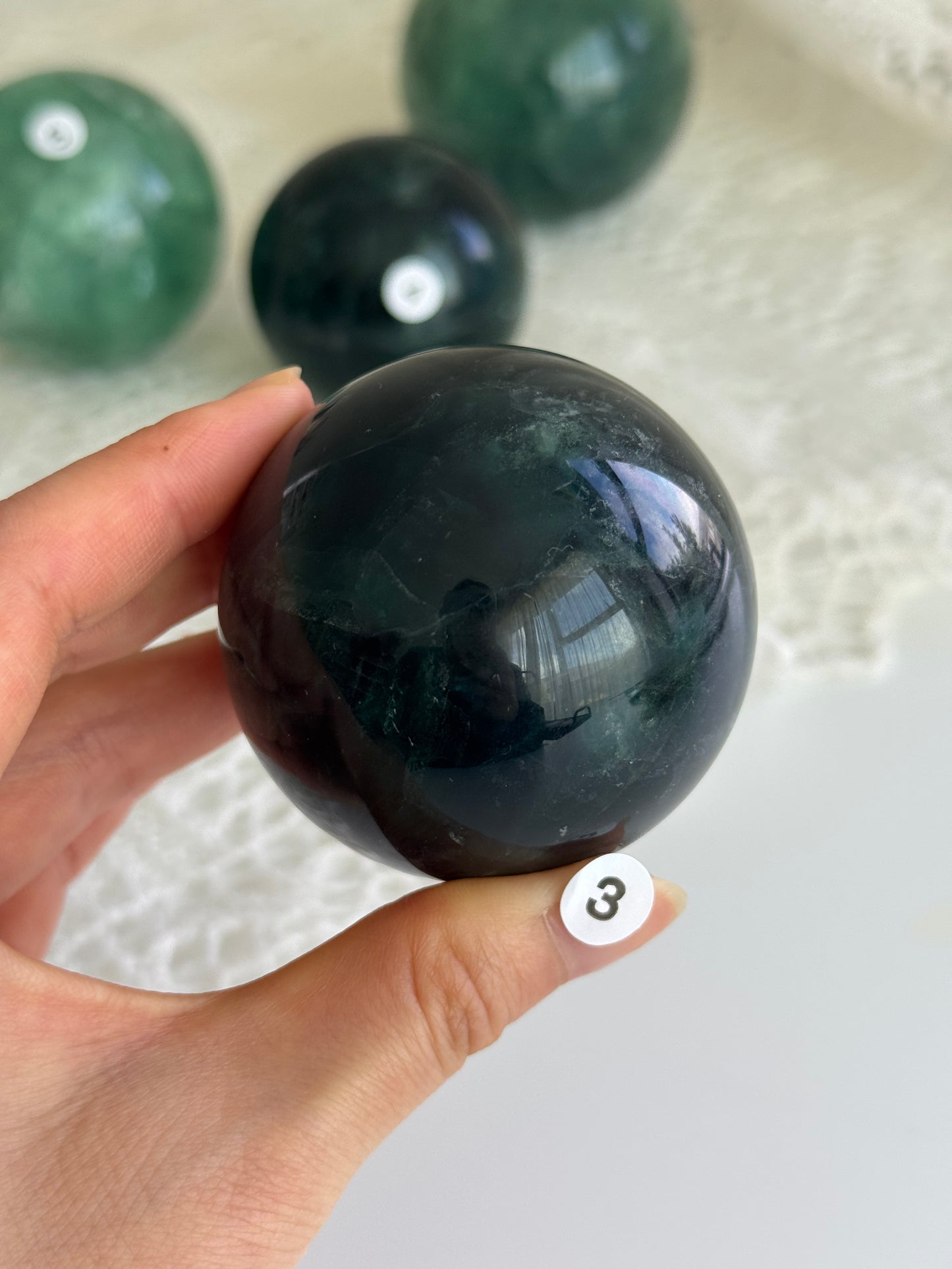Blue Green Fluorite Sphere 5.8cm #3
