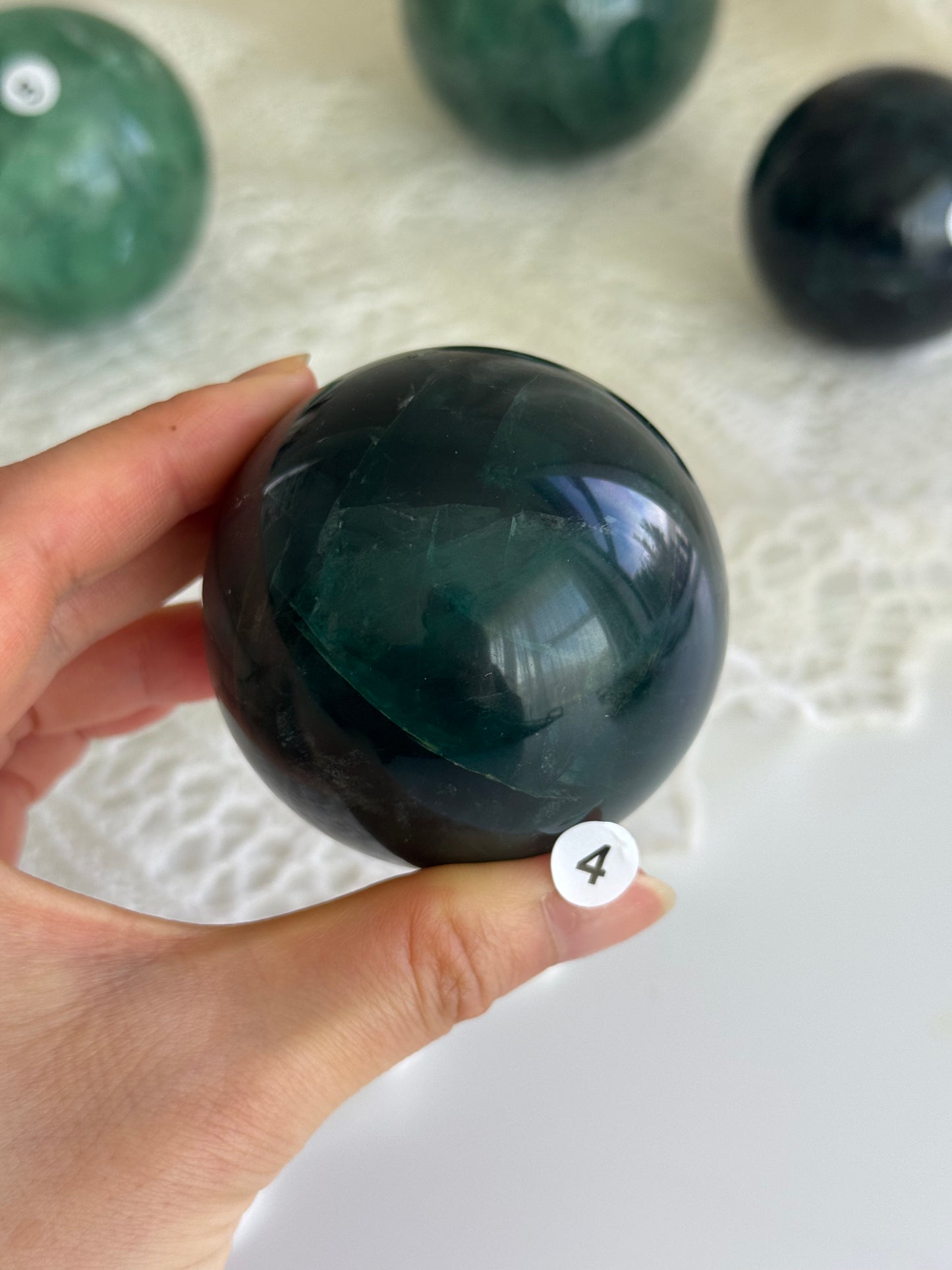 Blue Green Fluorite Sphere 6cm #4