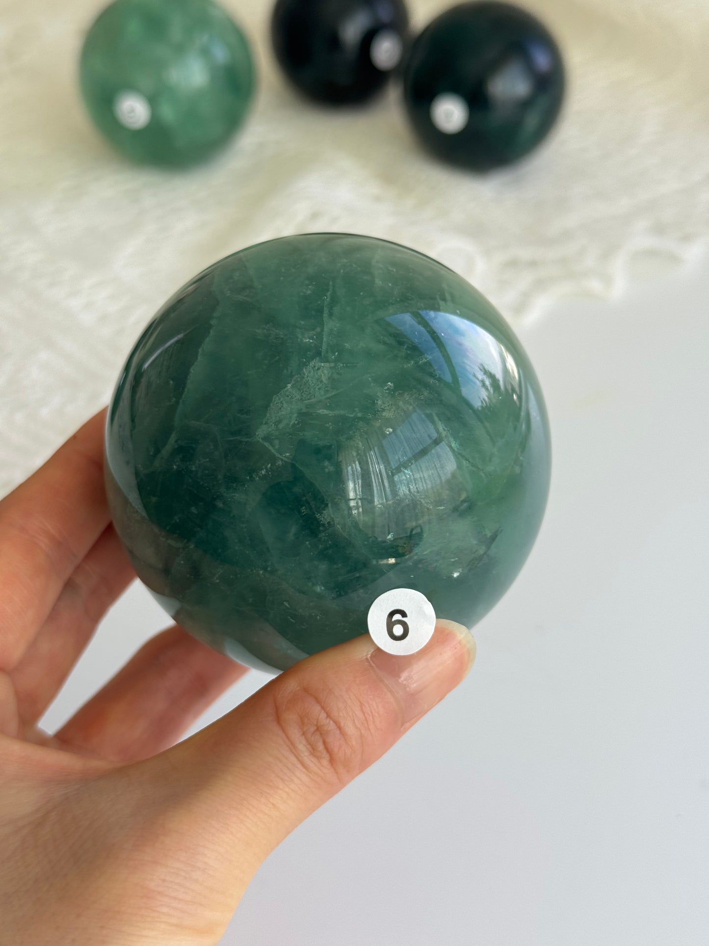 Blue Green Fluorite Sphere 7.5cm#6