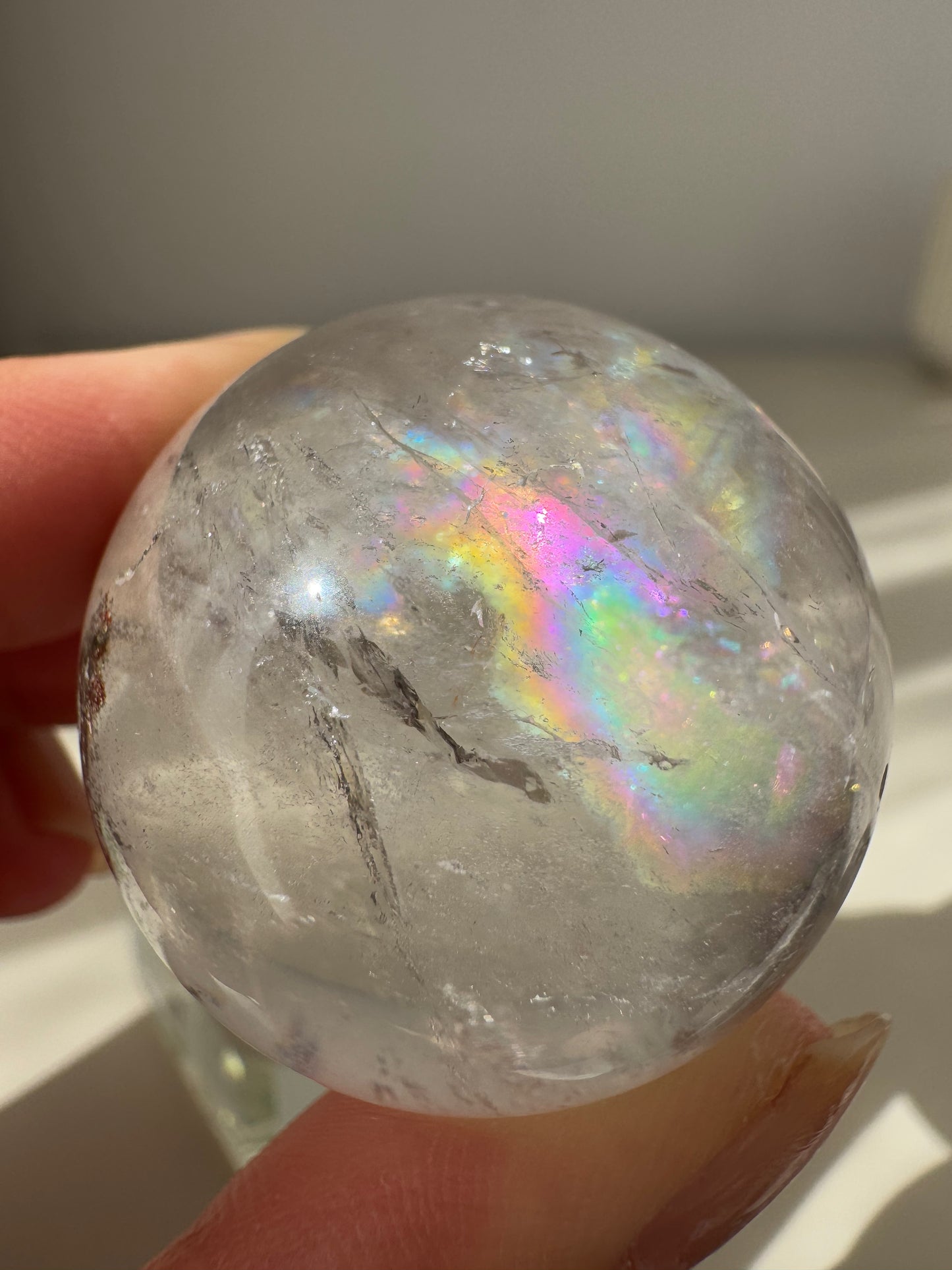 Rainbow Clear Quartz Sphere 35mm (Lodolite)