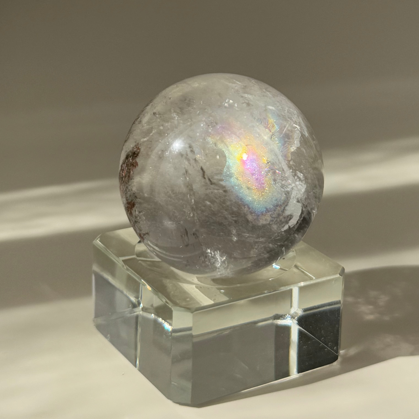 Rainbow Clear Quartz Sphere 35mm (Lodolite)