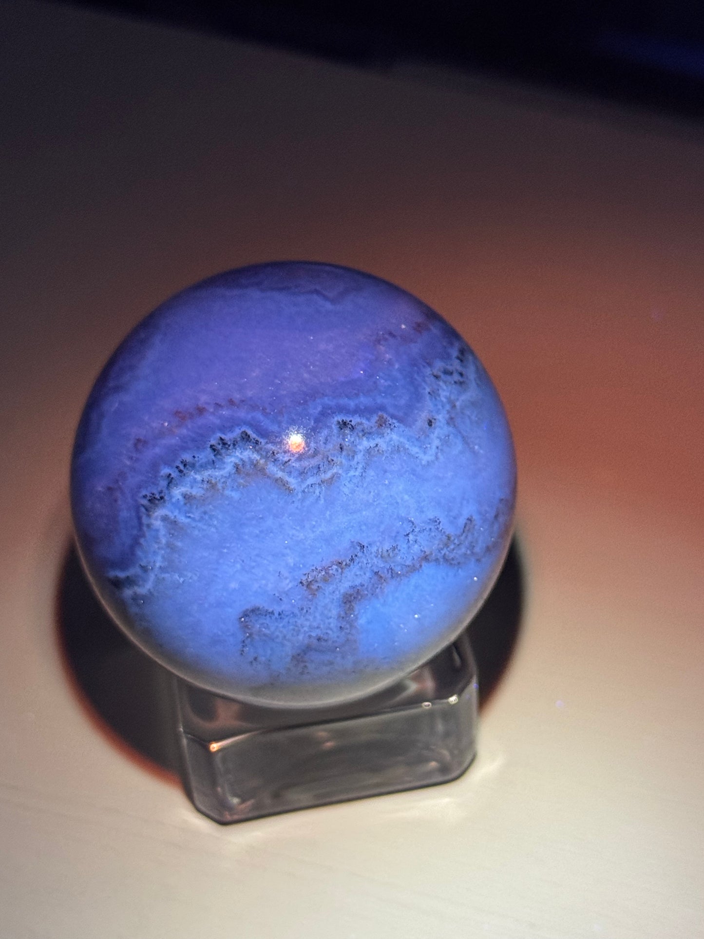 Aurora Fluorite Sphere 4.3cm (UV Reactive)