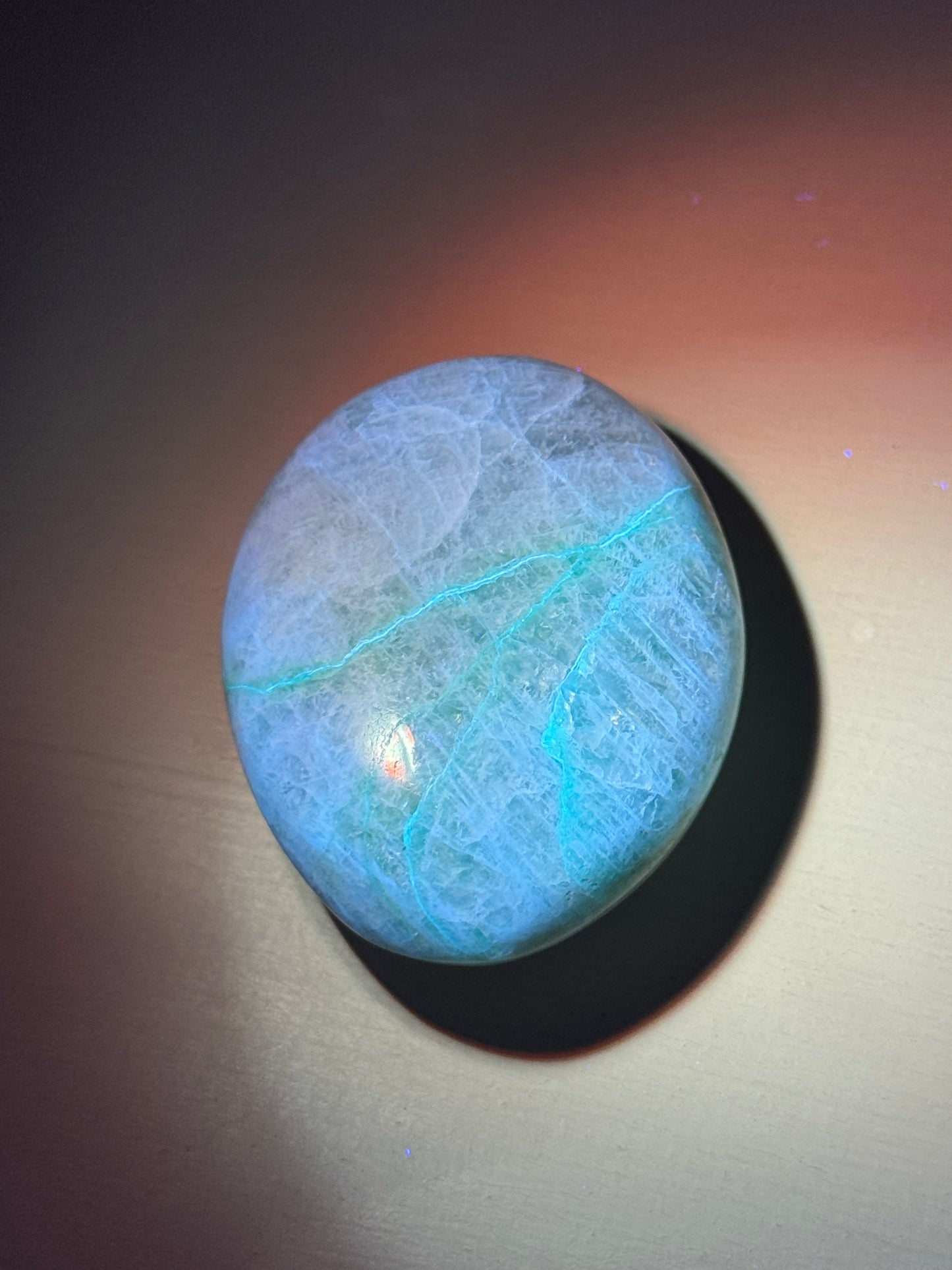 Green Moonstone Palmstone #1 (UV Reactive)